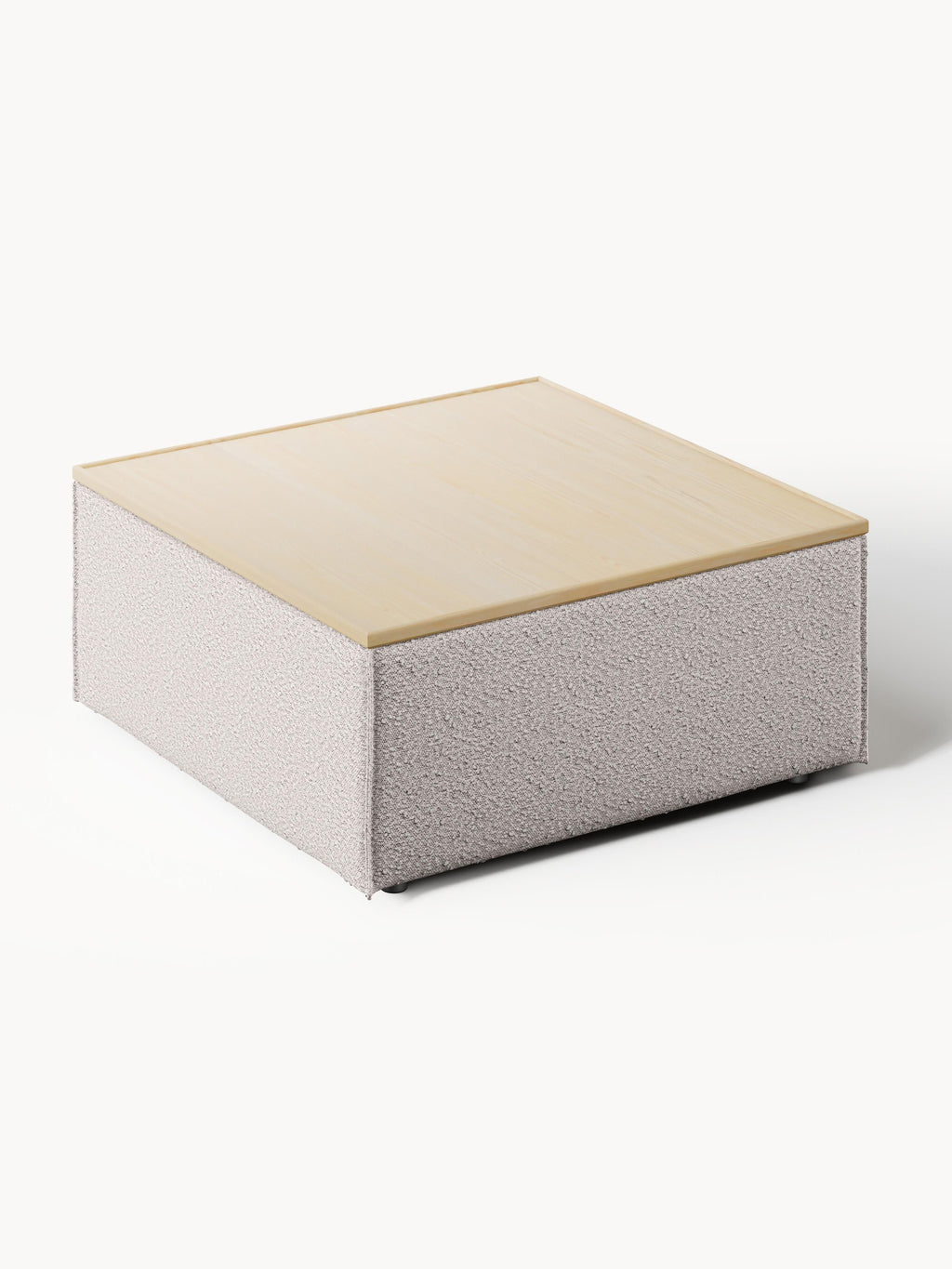 Sofa-Hocker Lennon aus Bouclé mit Stauraum