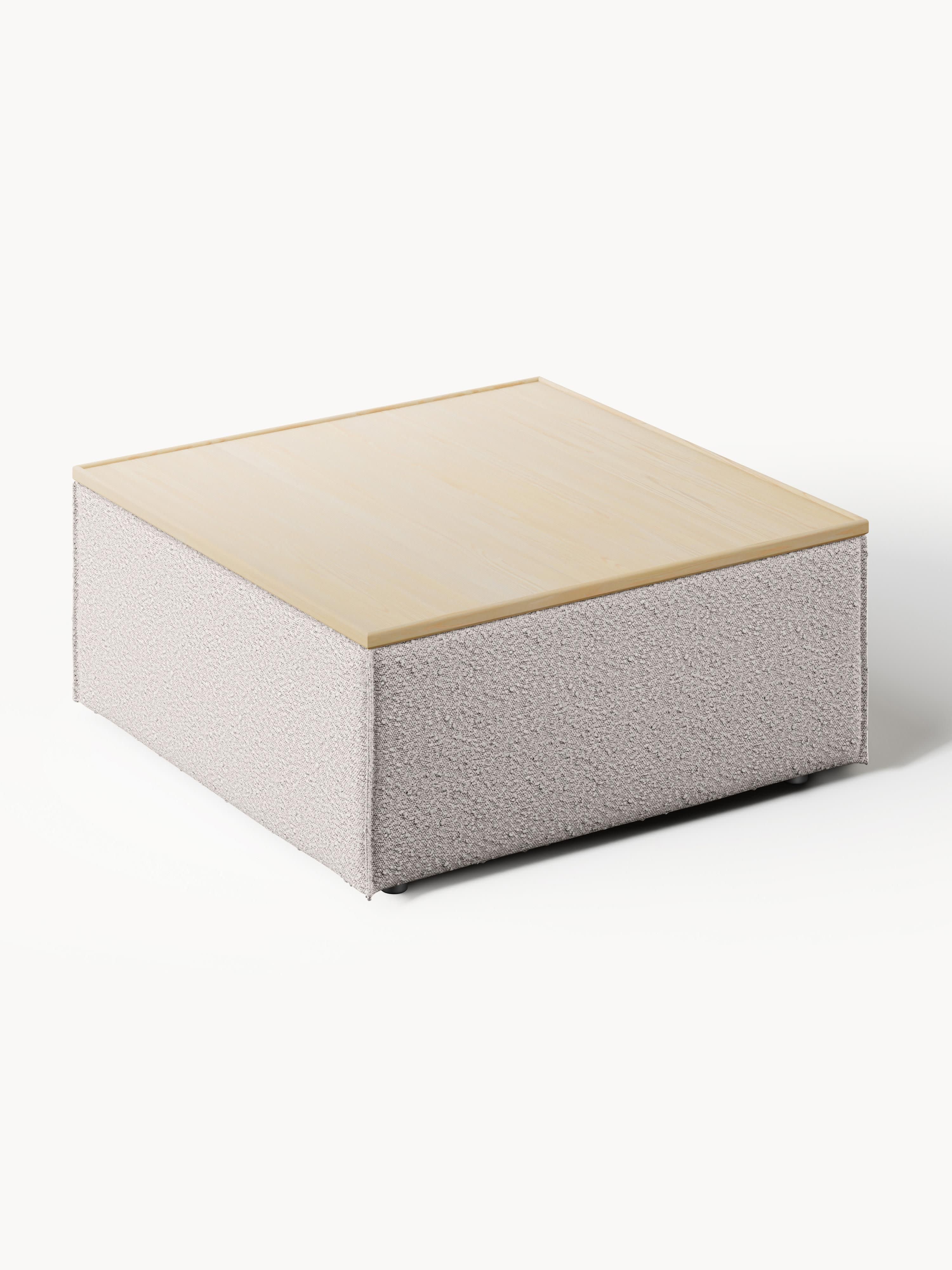 Sofa-Hocker Lennon aus Bouclé mit Stauraum
