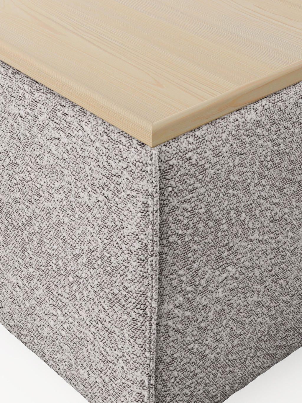 Sofa-Hocker Lennon aus Bouclé mit Stauraum