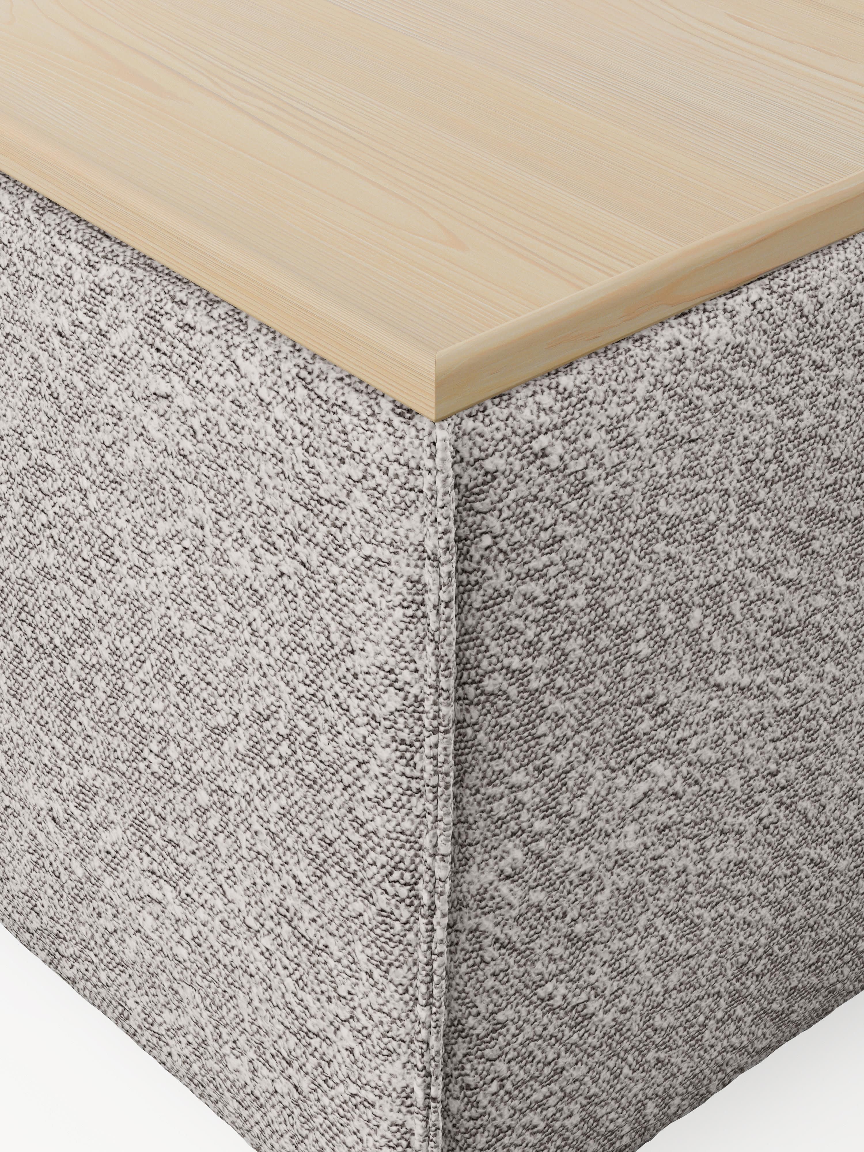 Sofa-Hocker Lennon aus Bouclé mit Stauraum