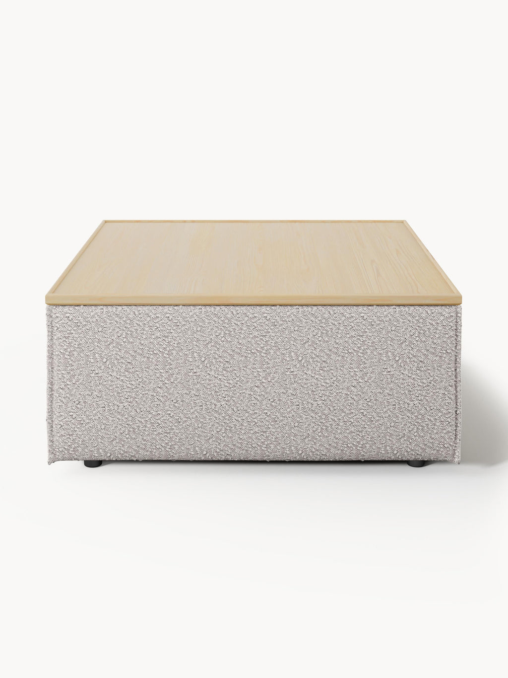 Sofa-Hocker Lennon aus Bouclé mit Stauraum