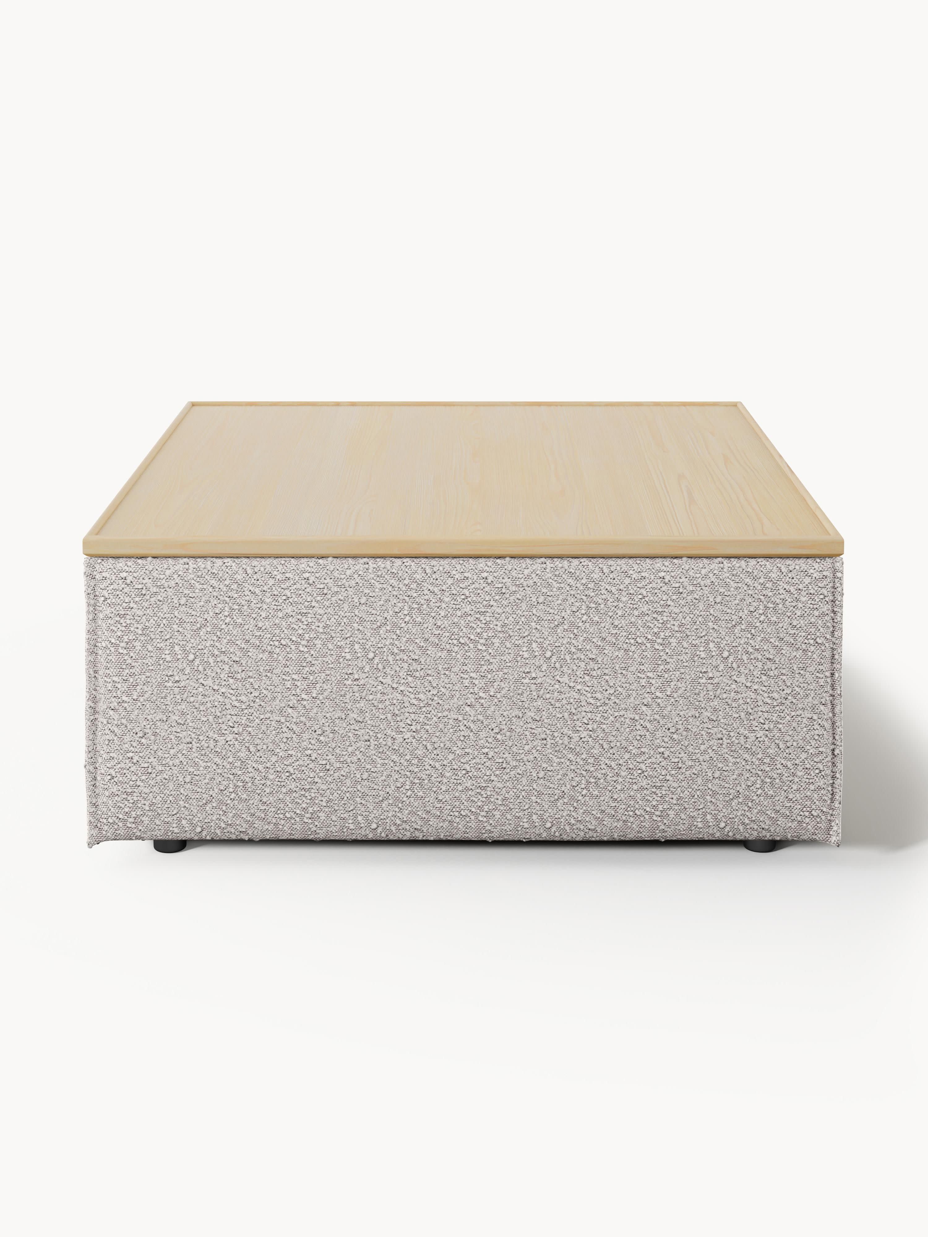 Sofa-Hocker Lennon aus Bouclé mit Stauraum