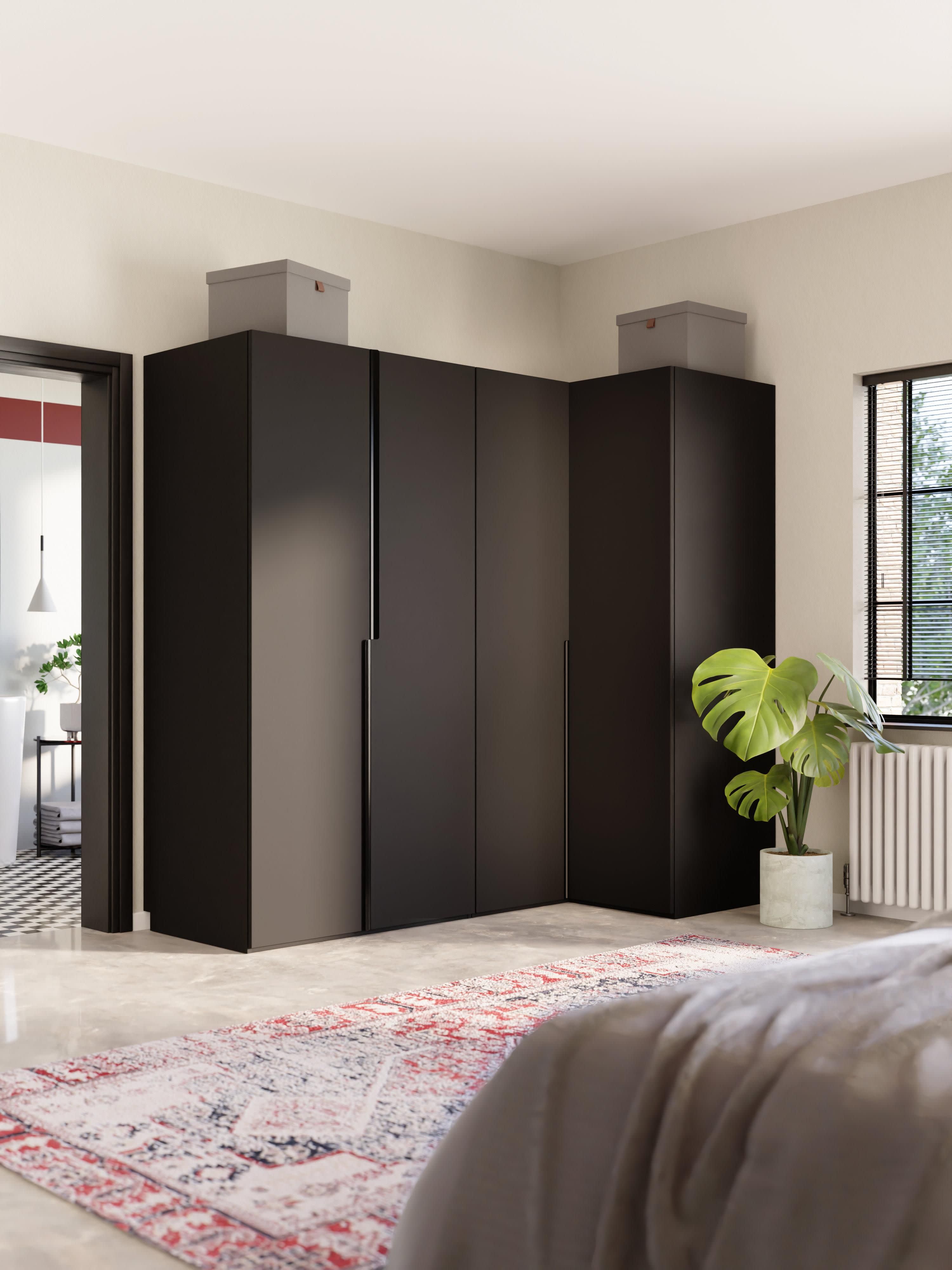 Modularer Eck-Kleiderschrank Leon, 215 cm Breite, in verschiedenen Größen