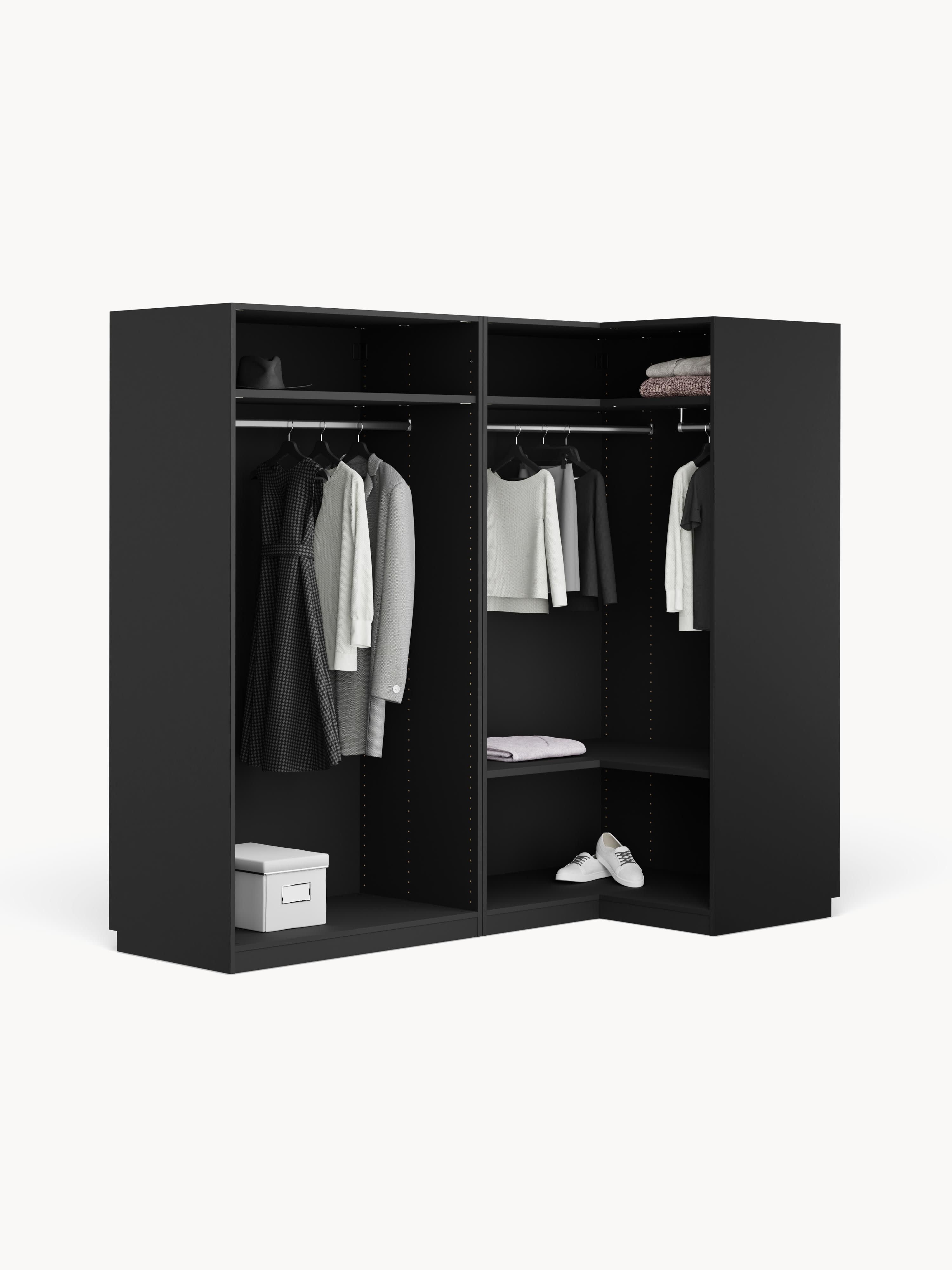 Modularer Eck-Kleiderschrank Leon, 215 cm Breite, in verschiedenen Größen