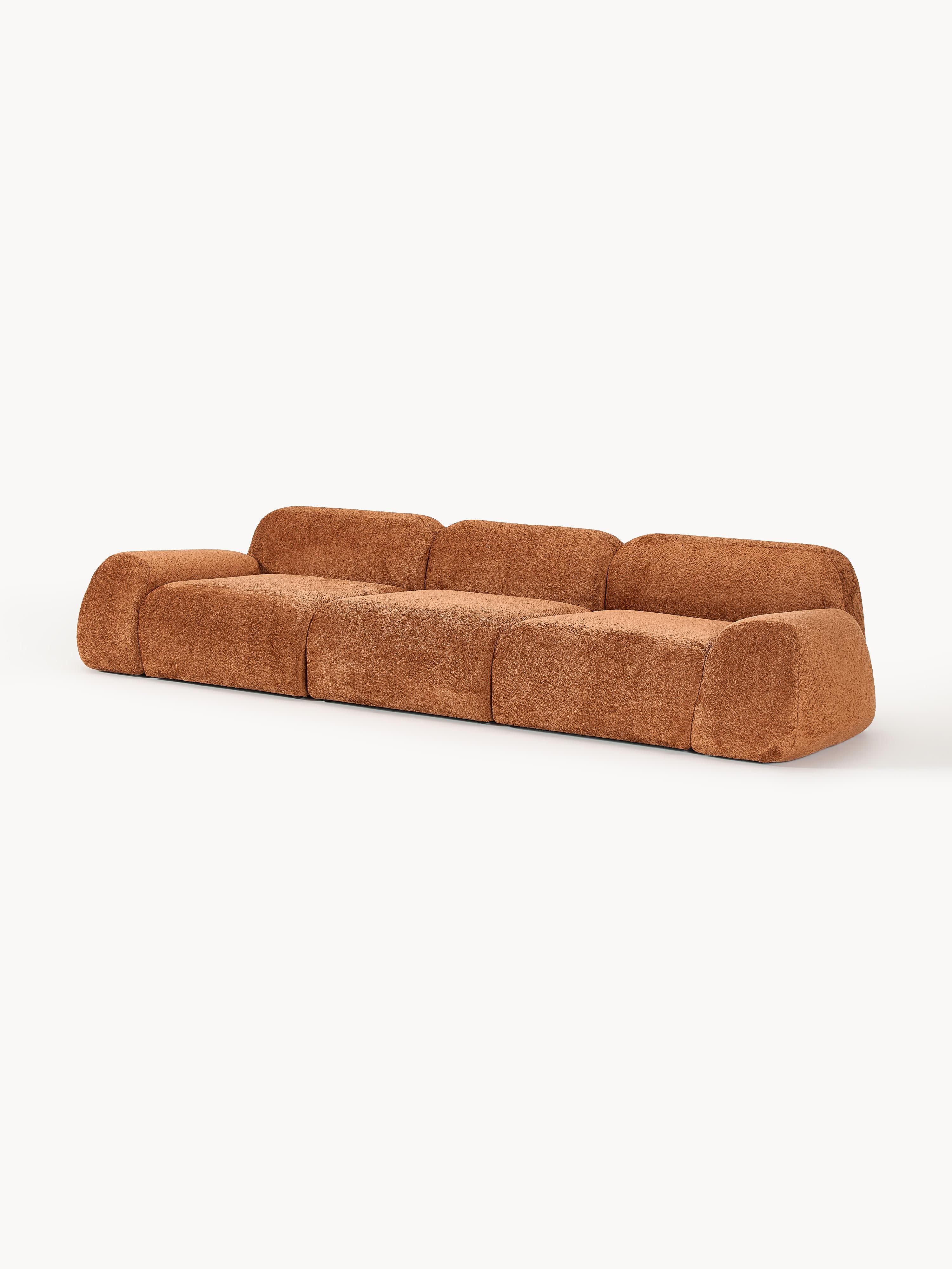 Modulares Teddy-Bouclé-Sofa Wolke (4-Sitzer)