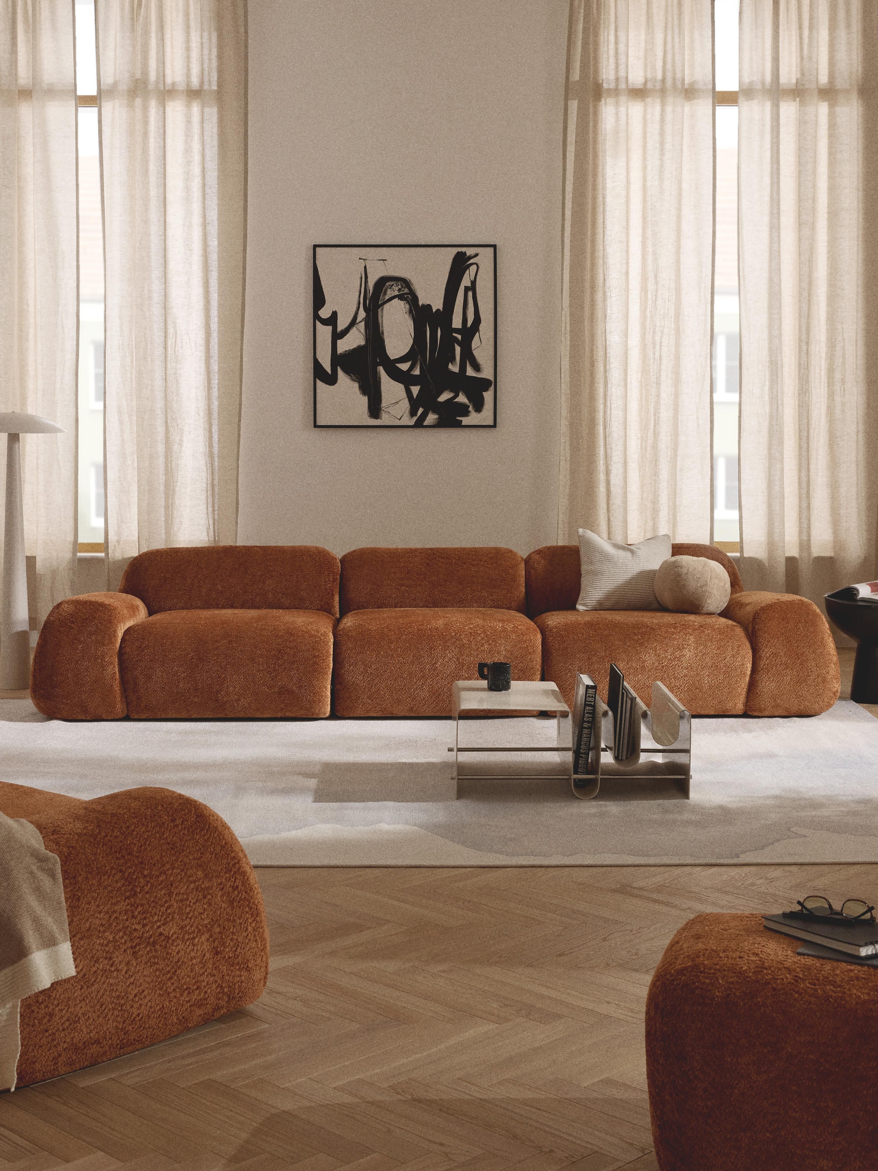 Modulares Teddy-Bouclé-Sofa Wolke (4-Sitzer)