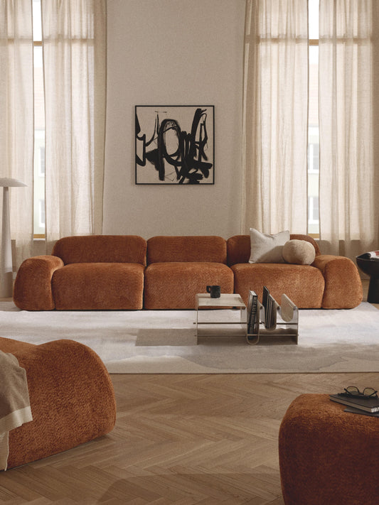 Modulares Teddy-Bouclé-Sofa Wolke (4-Sitzer)