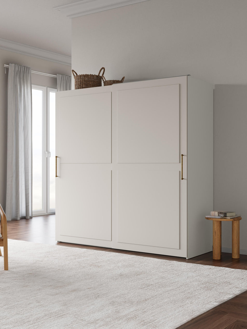 Modularer Schwebetürenschrank Charlotte, 200 cm Breite, mehrere Varianten