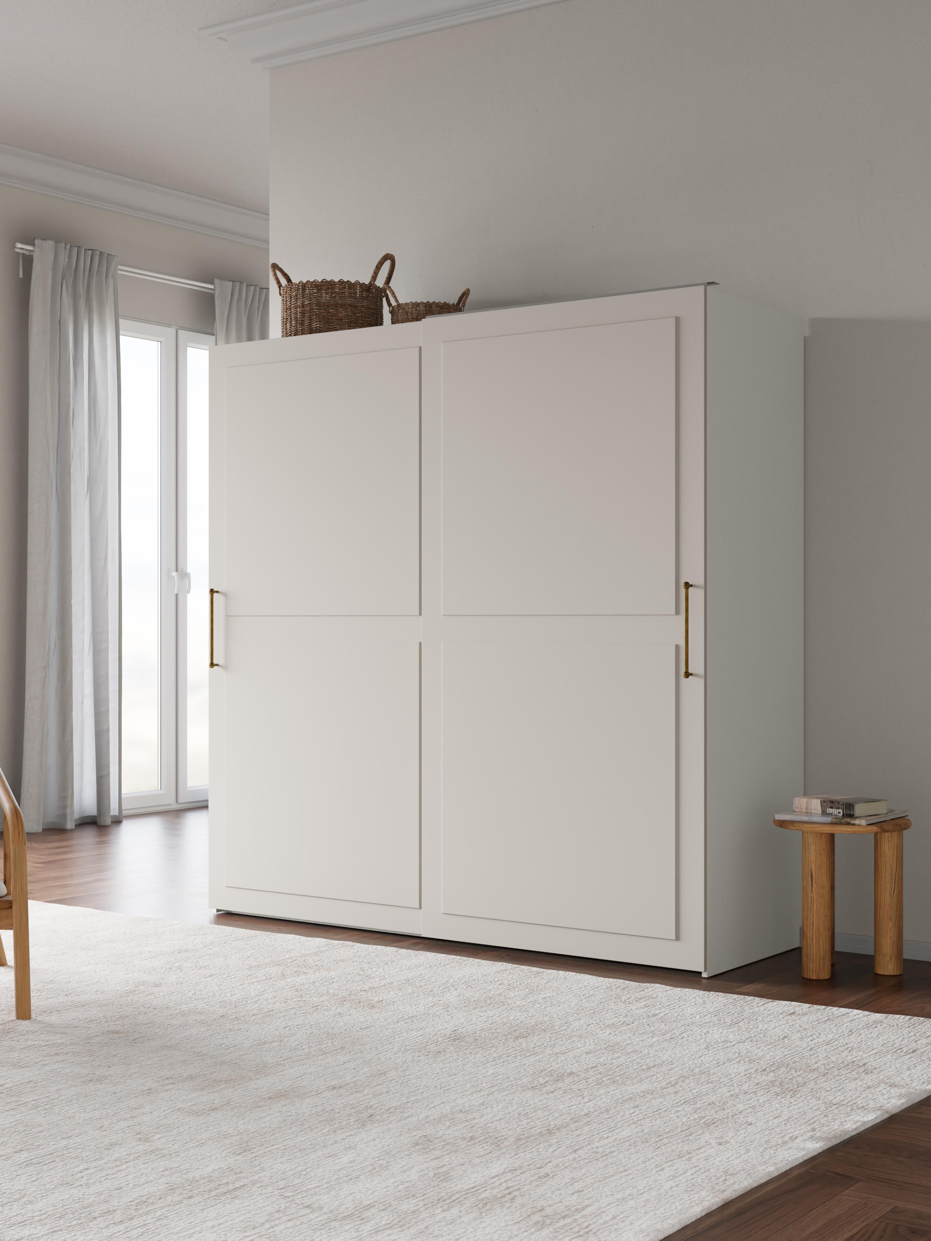 Modularer Schwebetürenschrank Charlotte, 200 cm Breite, mehrere Varianten