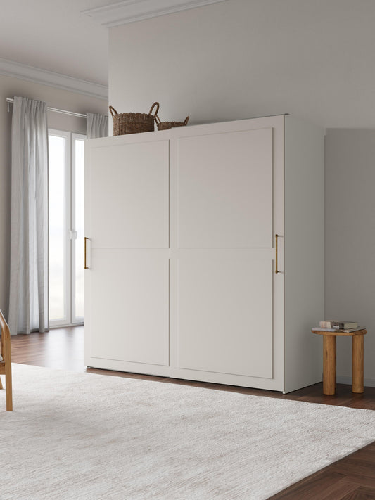 Modularer Schwebetürenschrank Charlotte, 200 cm Breite, mehrere Varianten