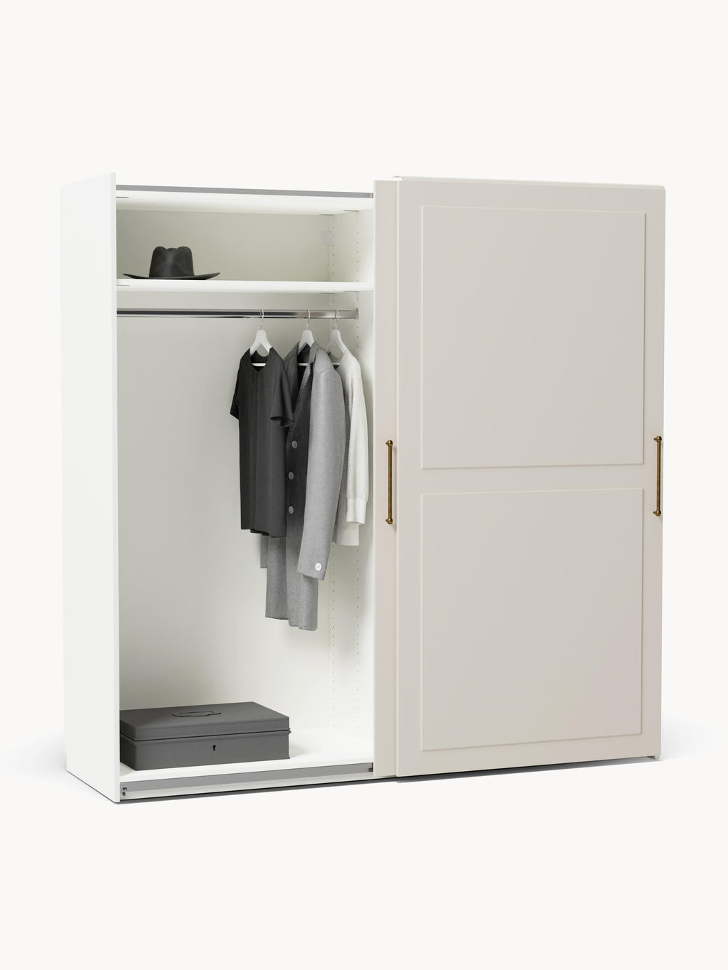 Modularer Schwebetürenschrank Charlotte, 200 cm Breite, mehrere Varianten