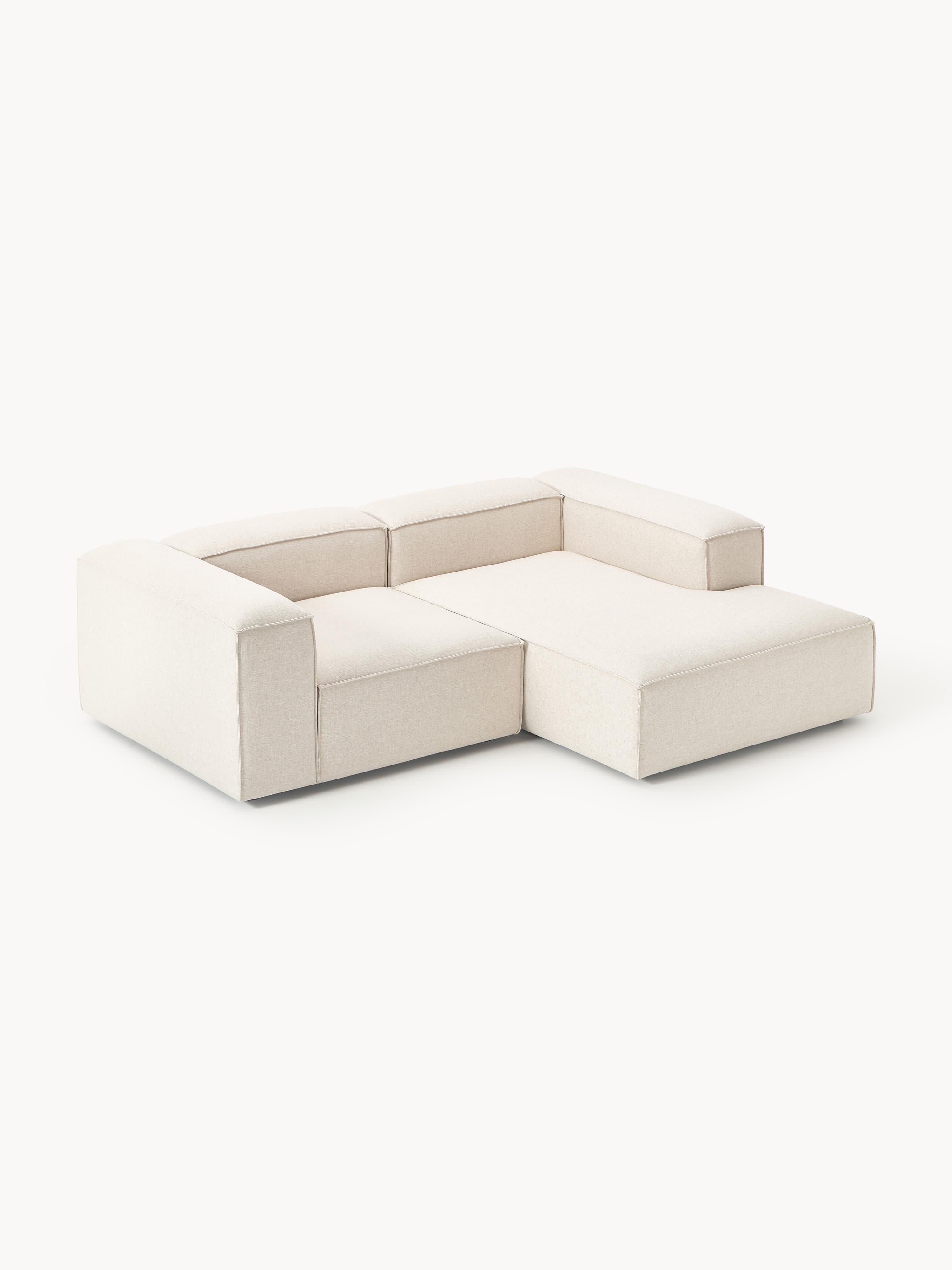 Modulares Ecksofa Lennon (2-Sitzer) aus Leinen-Mix