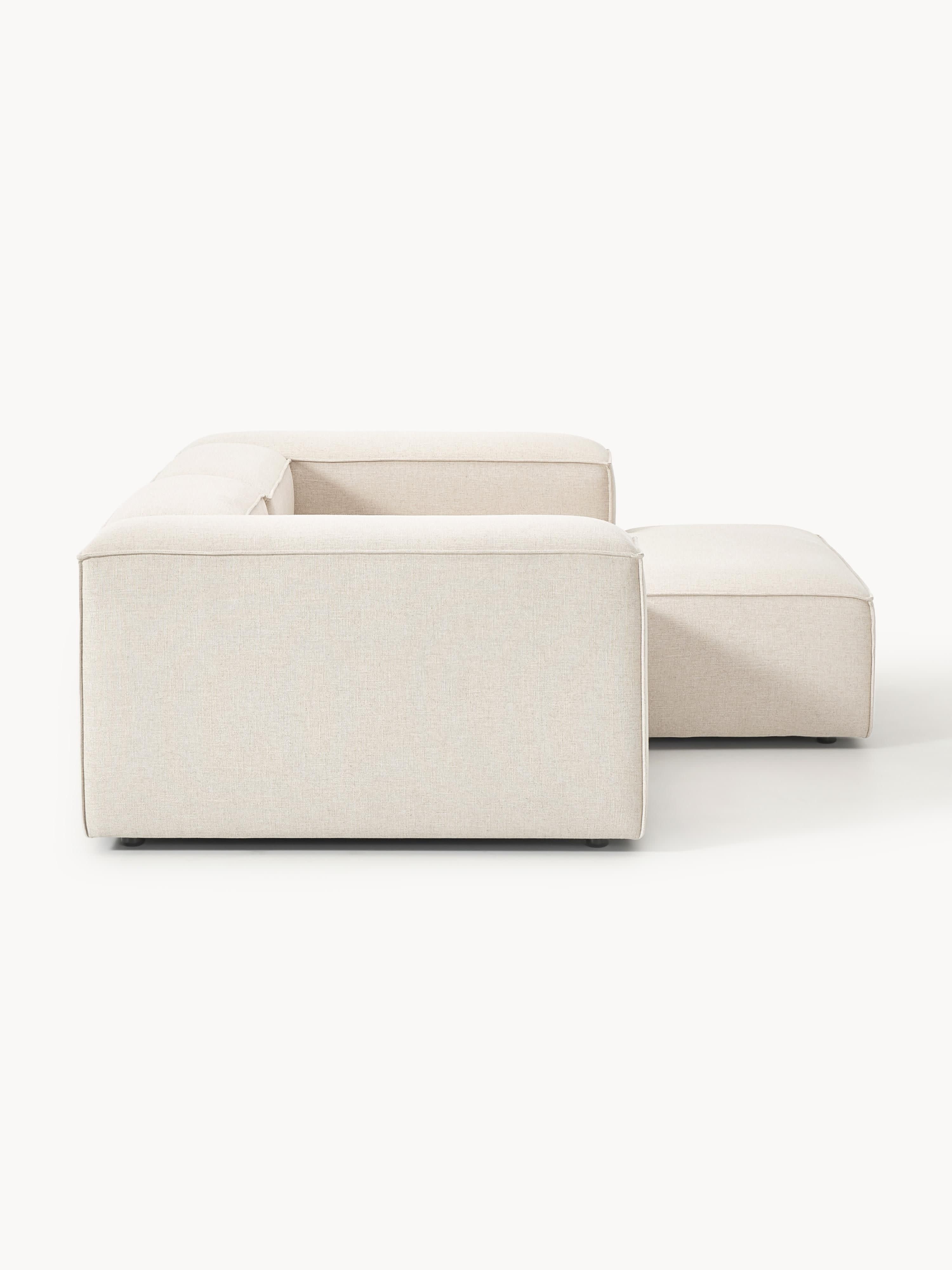 Modulares Ecksofa Lennon (2-Sitzer) aus Leinen-Mix