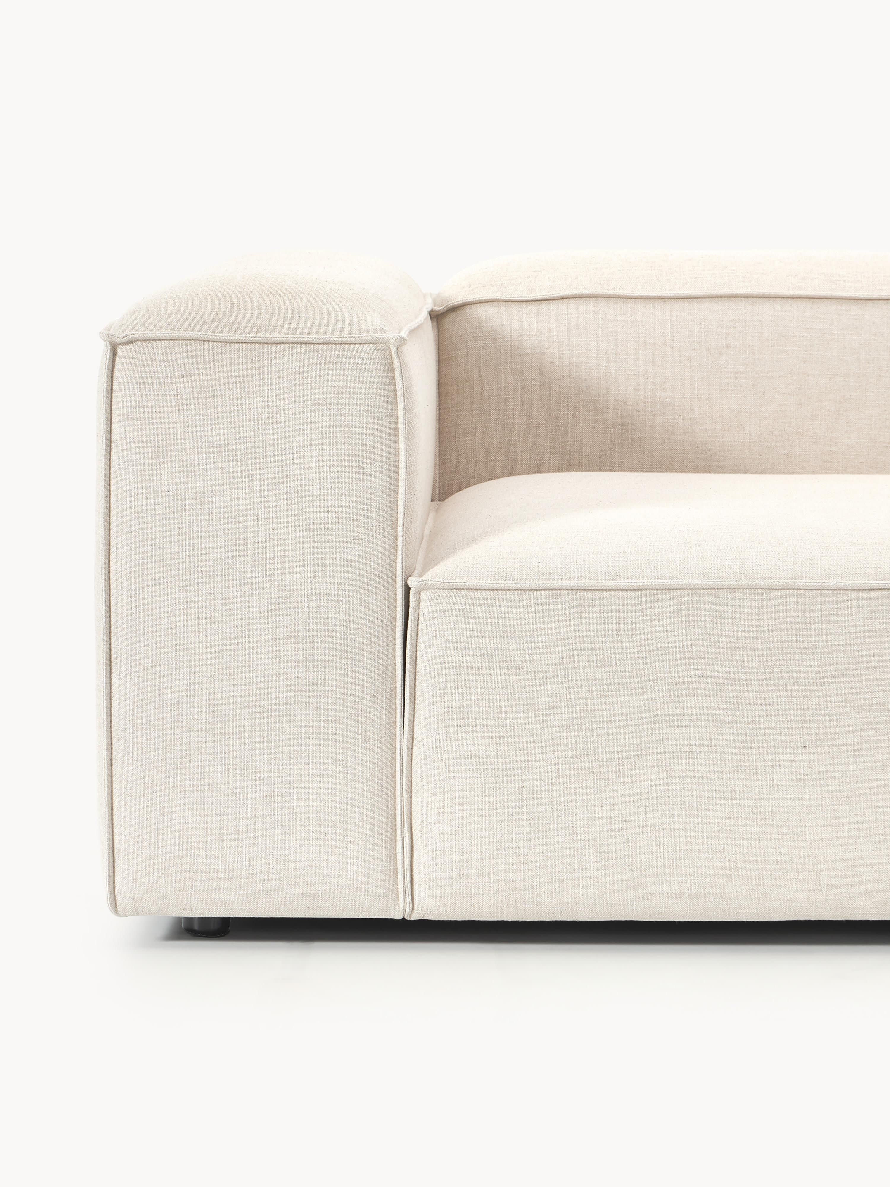 Modulares Ecksofa Lennon (2-Sitzer) aus Leinen-Mix