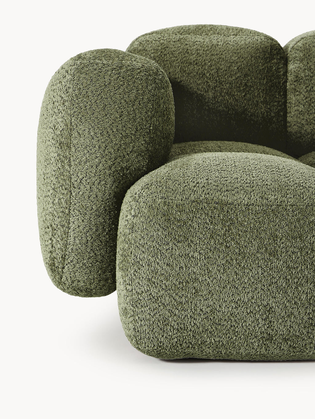 Modulares Sofa Tayla (4-Sitzer) aus Teddy-Bouclé