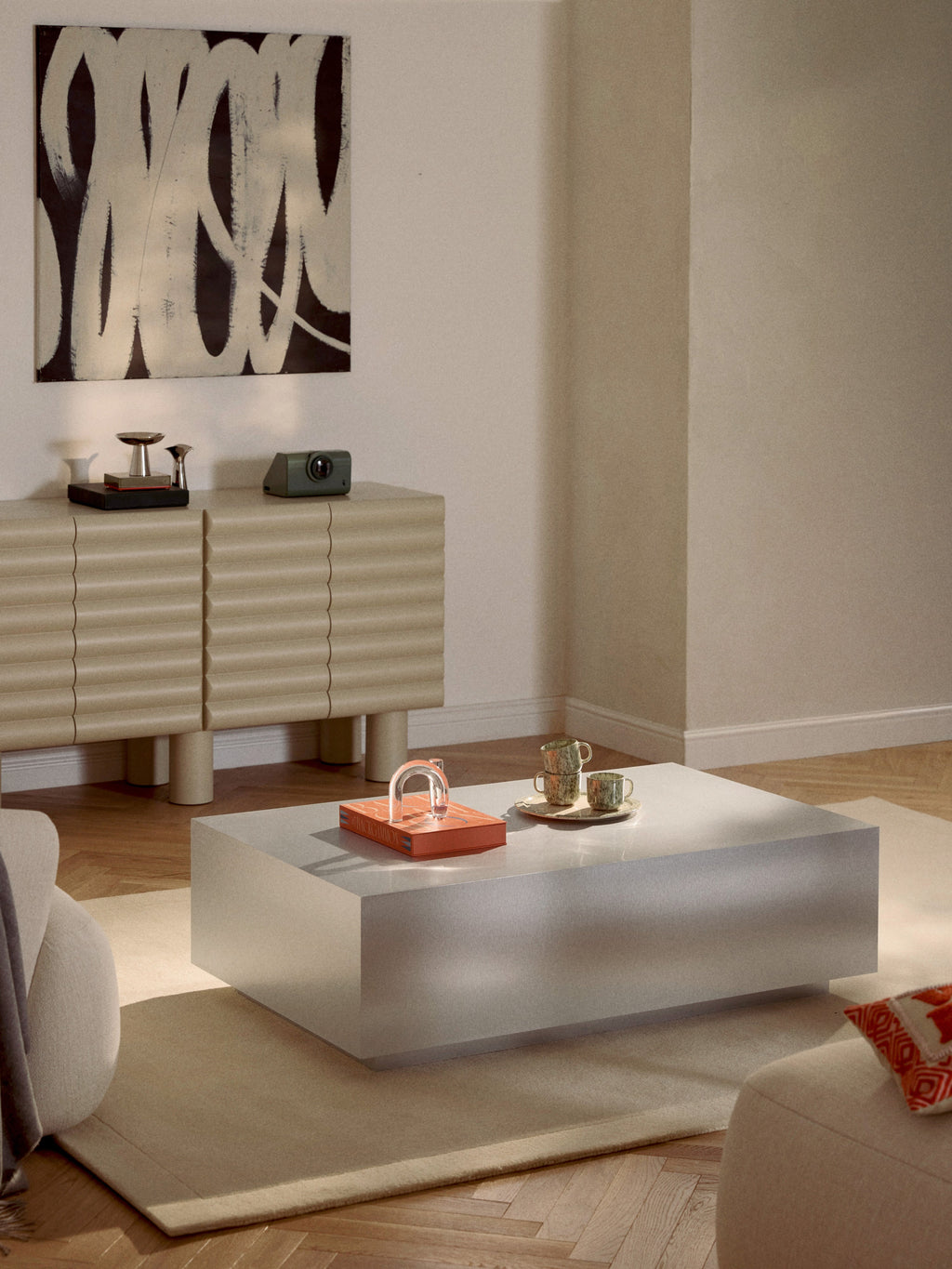 Couchtisch Lesley in Metall-Optik