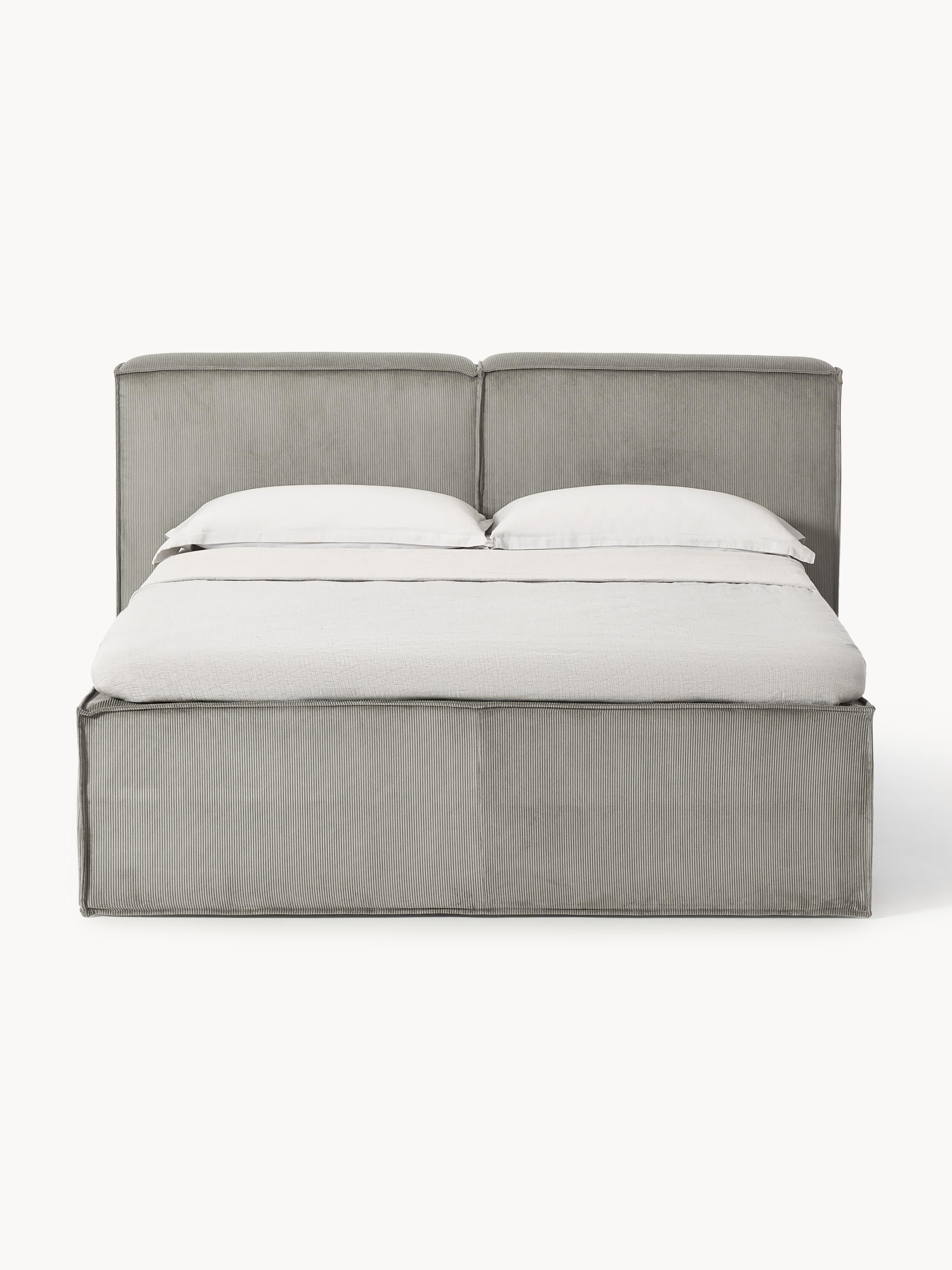 Cord-Boxspringbett Lennon