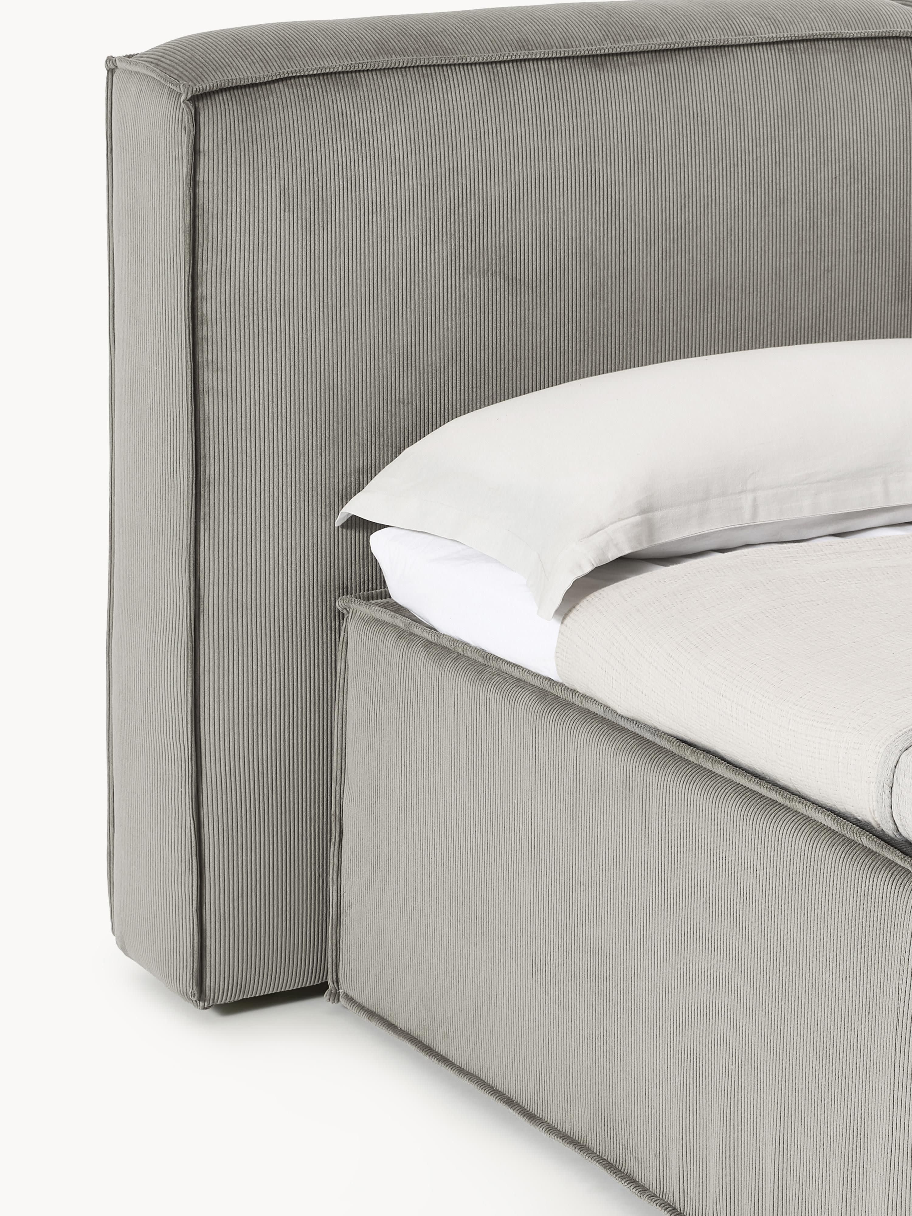 Cord-Boxspringbett Lennon