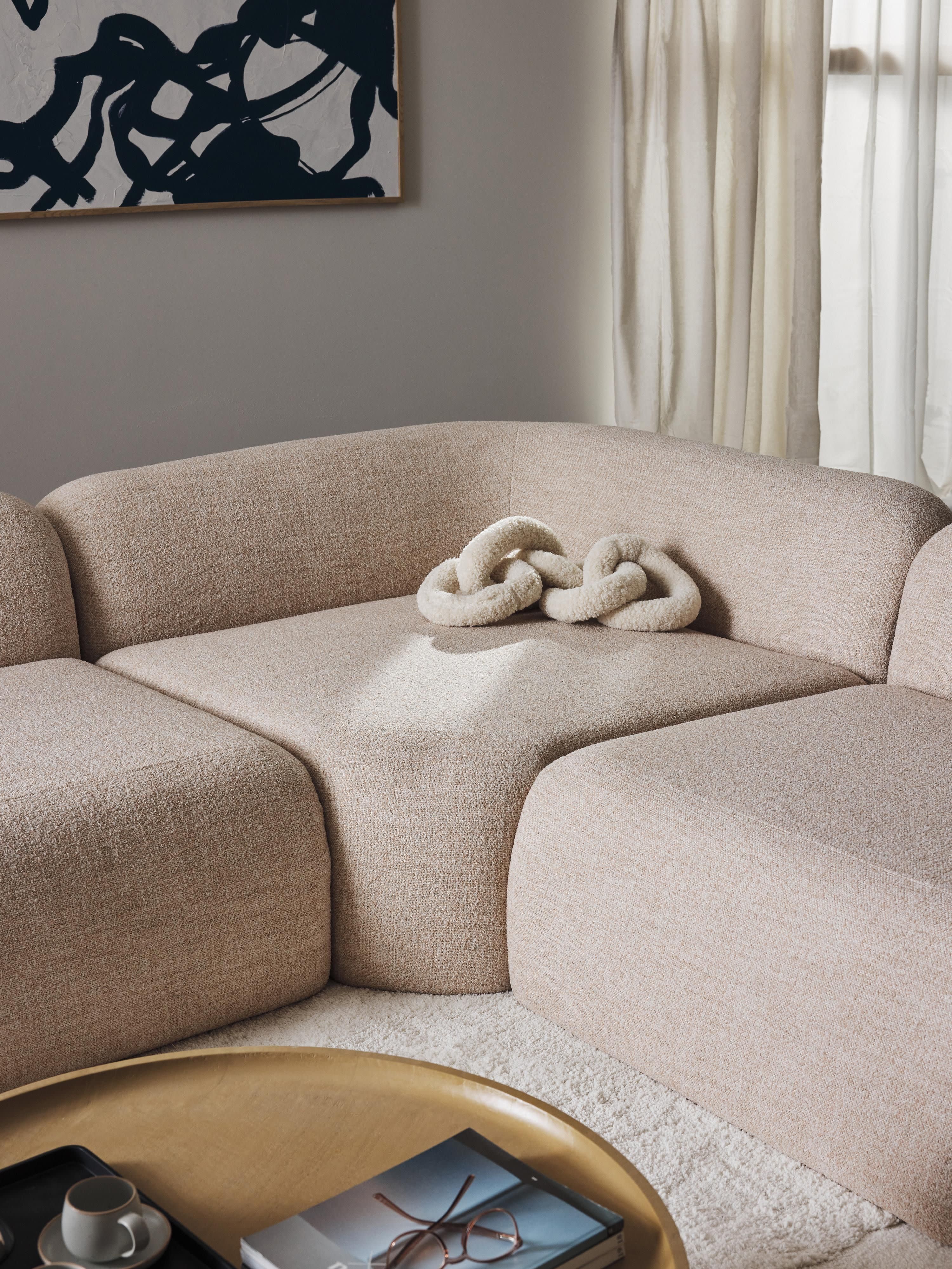 Rundes Bouclé-Eckmodul Wolke