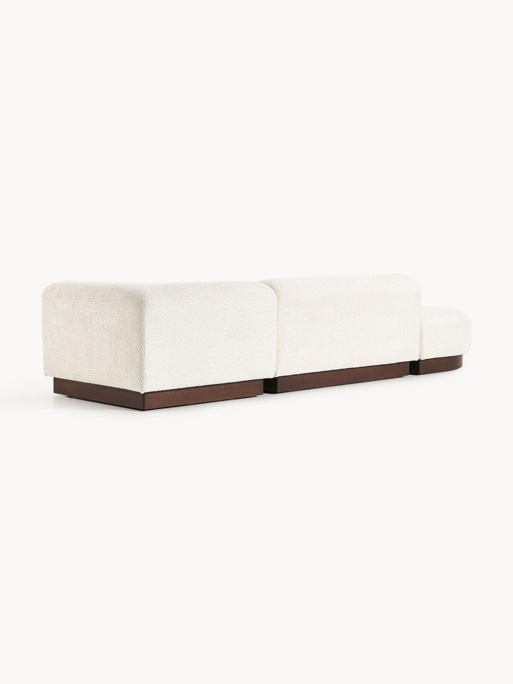 Modulare Ottomane Natalie aus Teddy-Bouclé mit Hocker (links/rechts)