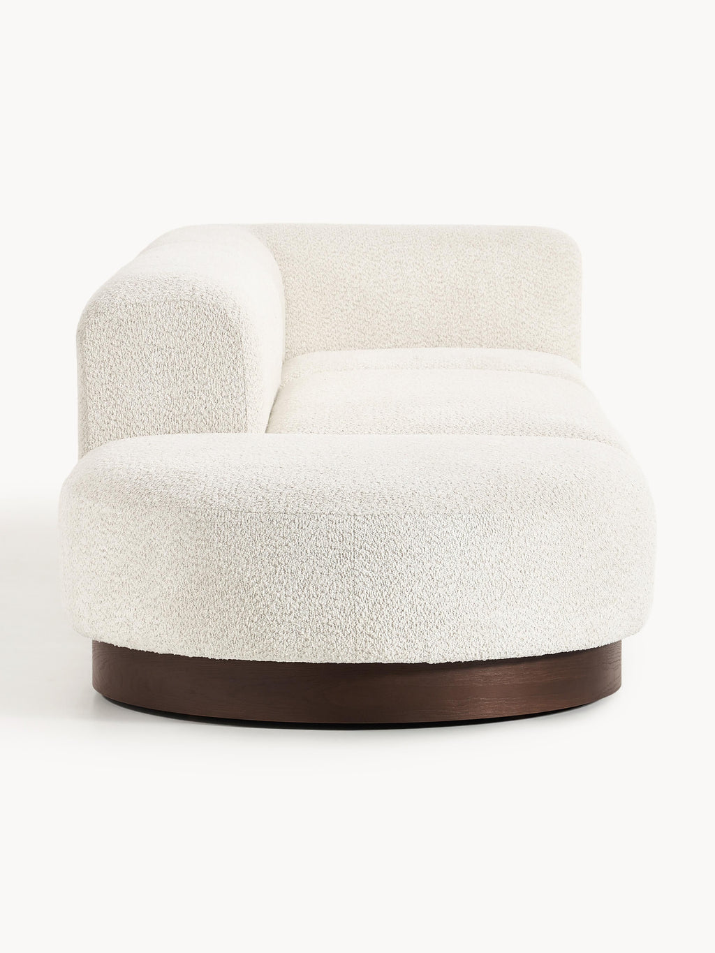 Modulare Ottomane Natalie aus Teddy-Bouclé mit Hocker (links/rechts)
