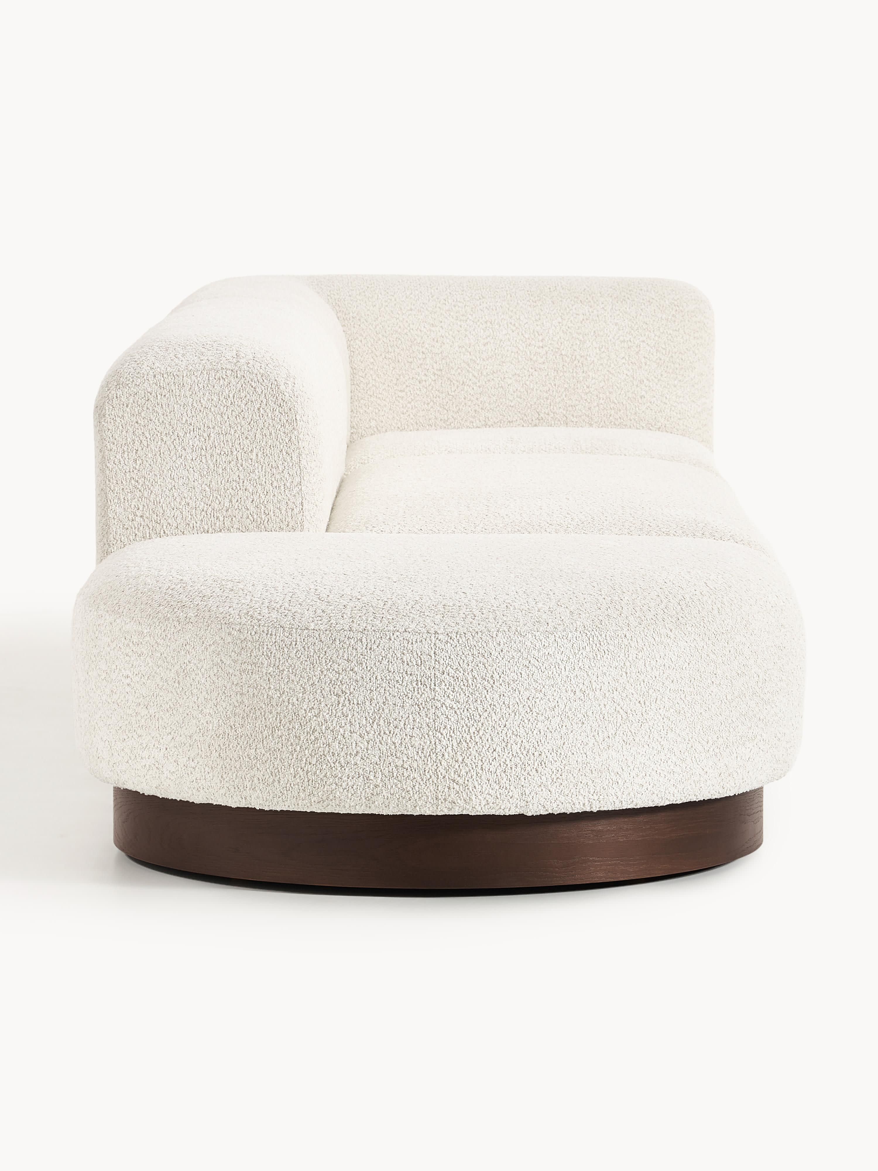 Modulare Ottomane Natalie aus Teddy-Bouclé mit Hocker (links/rechts)