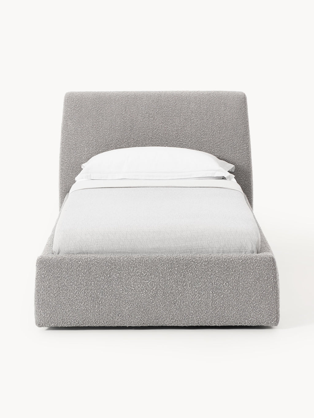 Bouclé-Einzelbett Cloud mit Stauraum