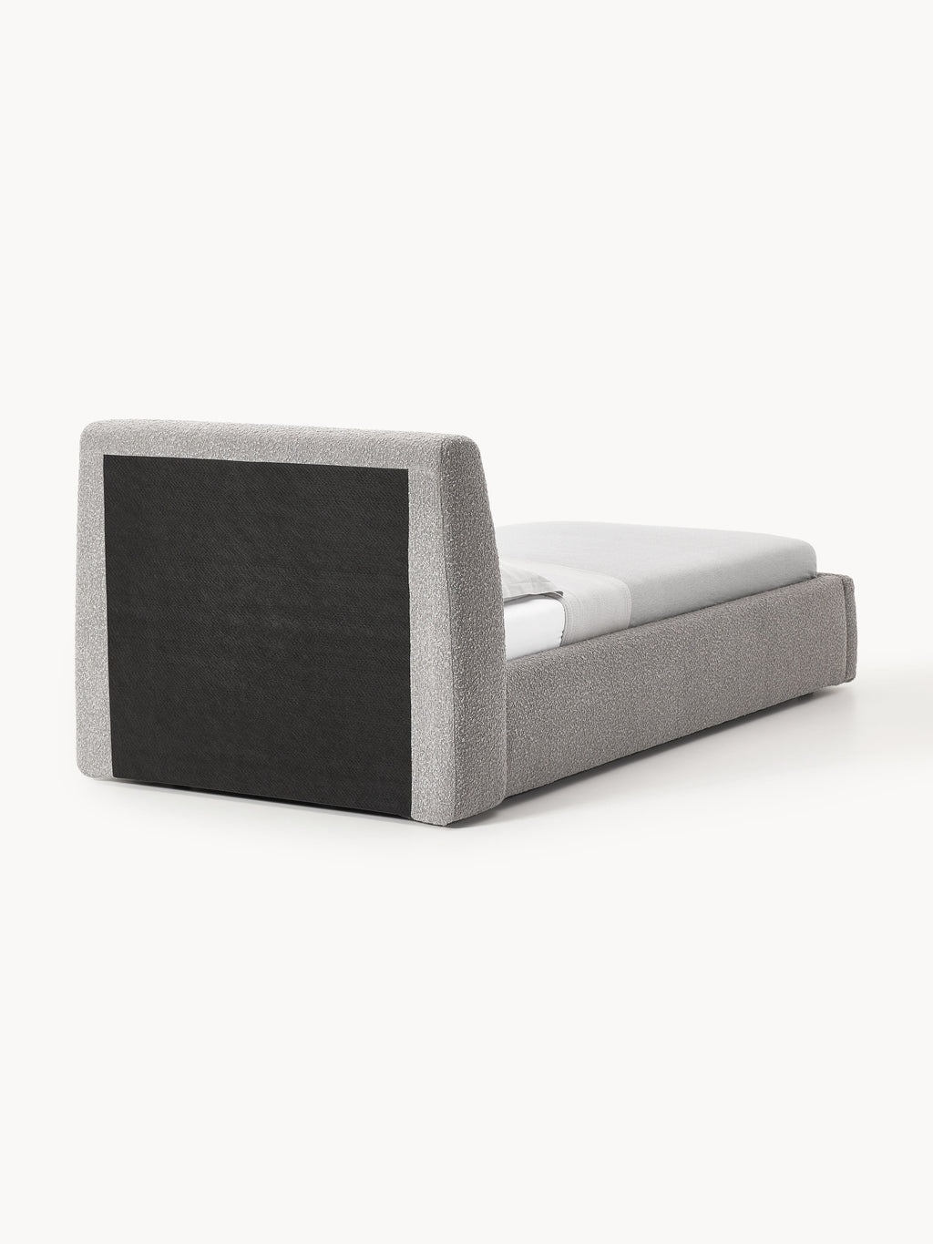 Bouclé-Einzelbett Cloud mit Stauraum
