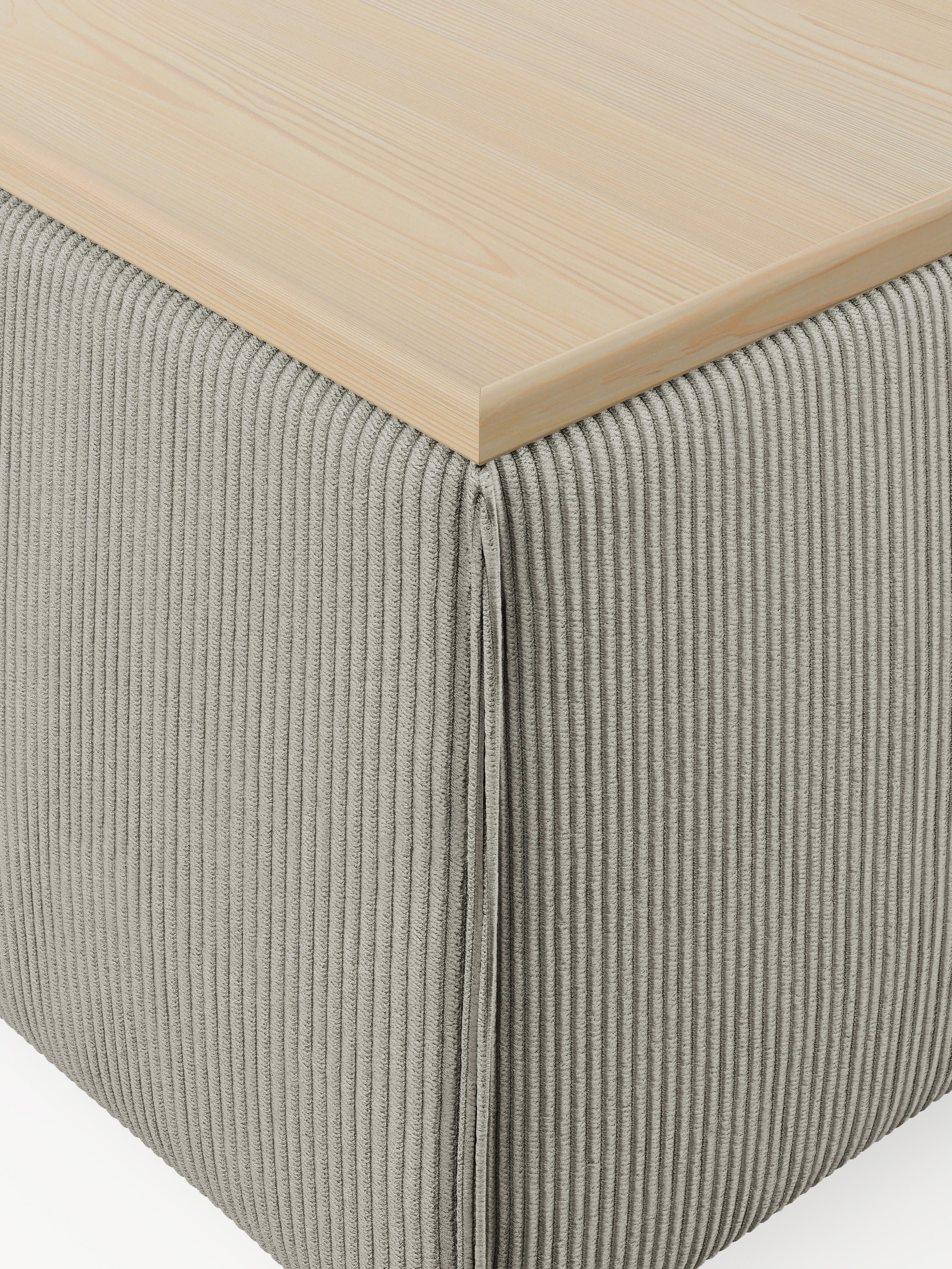 Sofa-Hocker Lennon aus Cord mit Stauraum