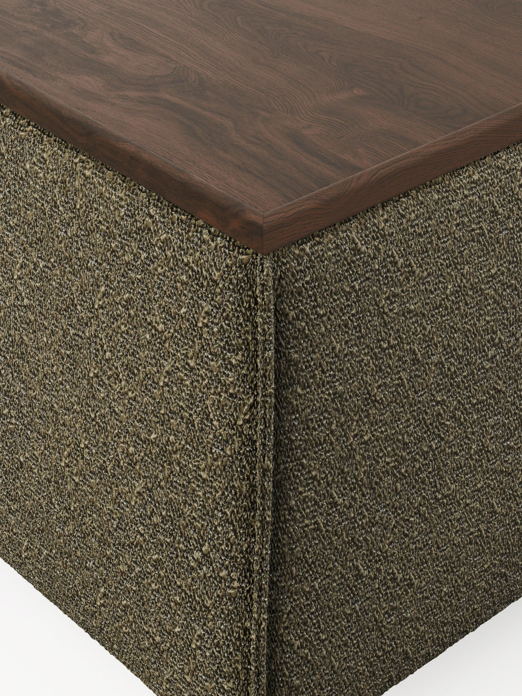 Sofa-Hocker Lennon aus Bouclé mit Stauraum