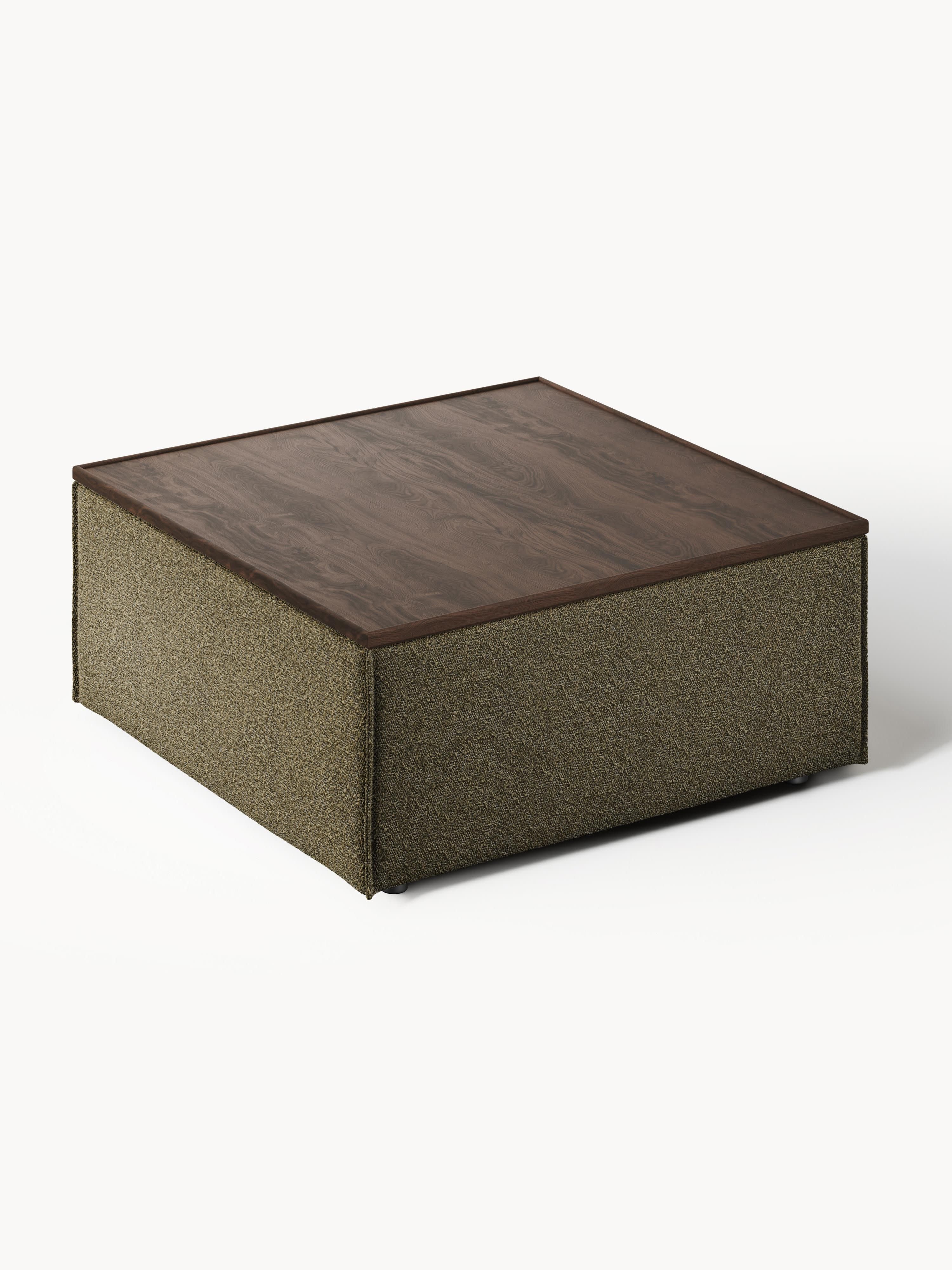 Sofa-Hocker Lennon aus Bouclé mit Stauraum