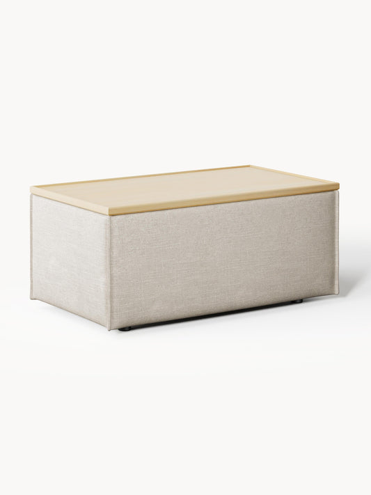 Galeriebild 1 - Sofa-Hocker Lennon aus Leinen-Mix mit Stauraum
