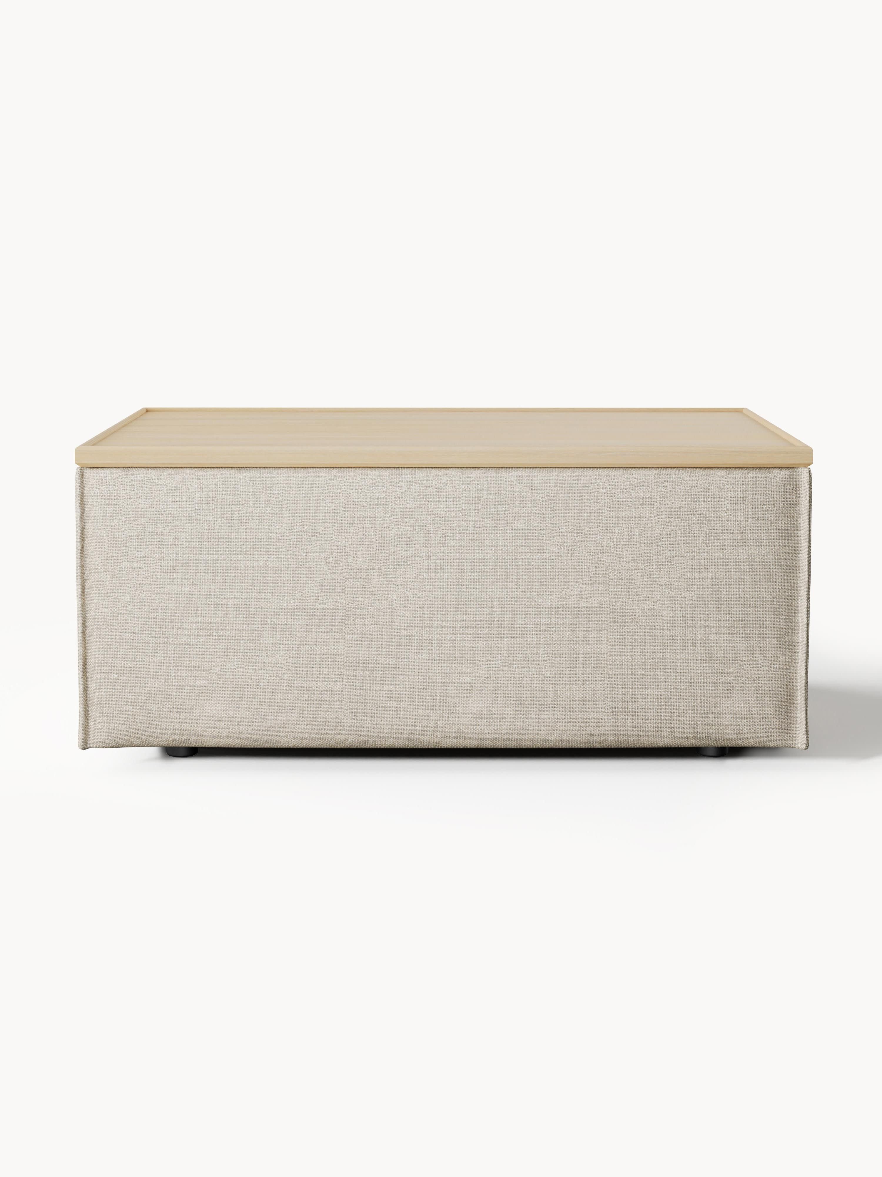 Sofa-Hocker Lennon aus Leinen-Mix mit Stauraum