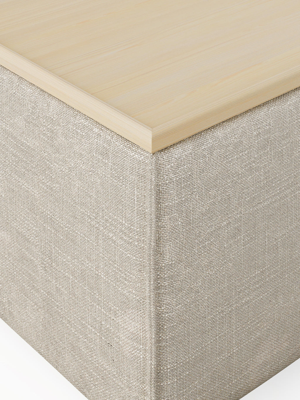 Sofa-Hocker Lennon aus Leinen-Mix mit Stauraum