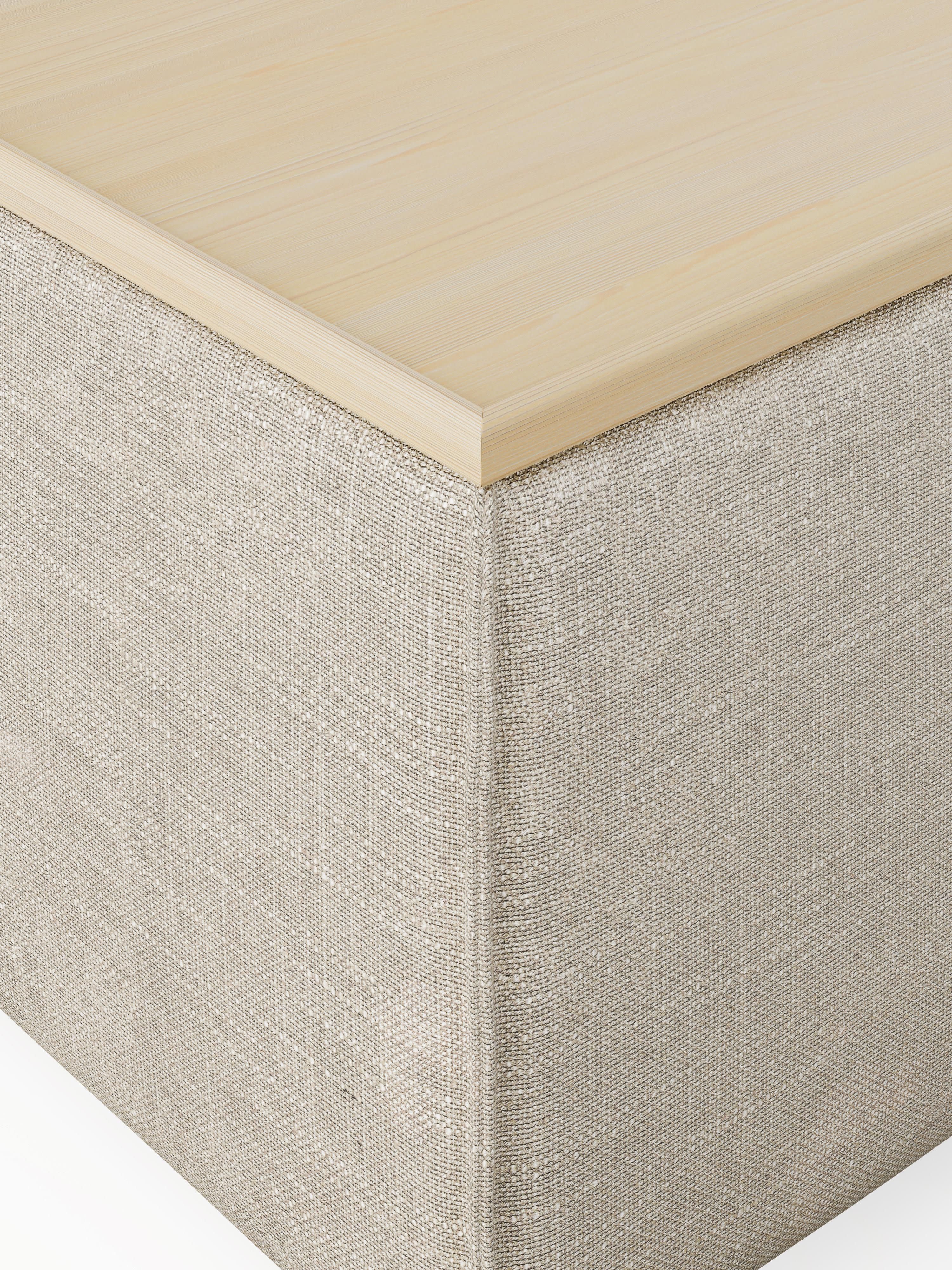 Sofa-Hocker Lennon aus Leinen-Mix mit Stauraum