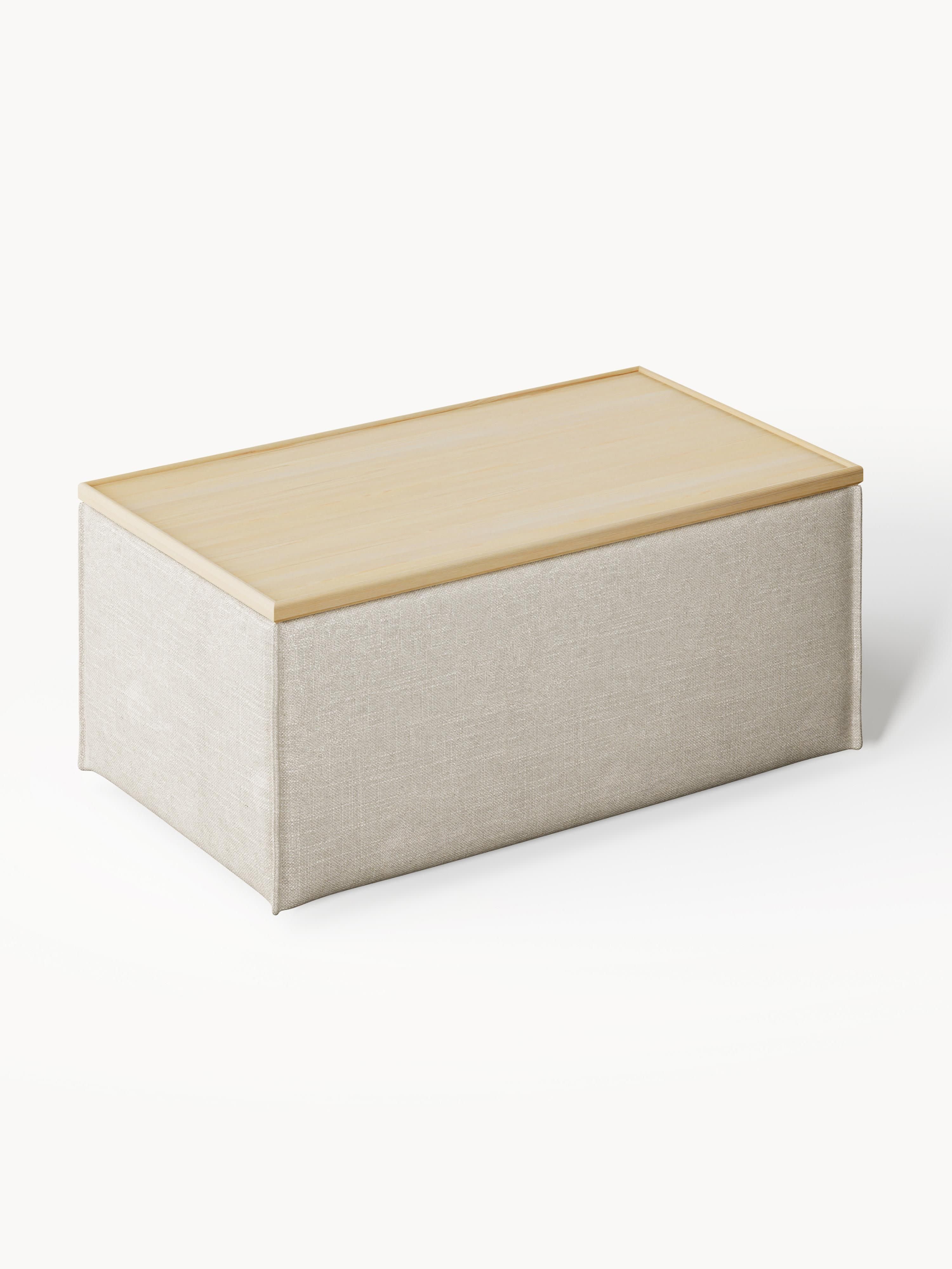 Sofa-Hocker Lennon aus Leinen-Mix mit Stauraum