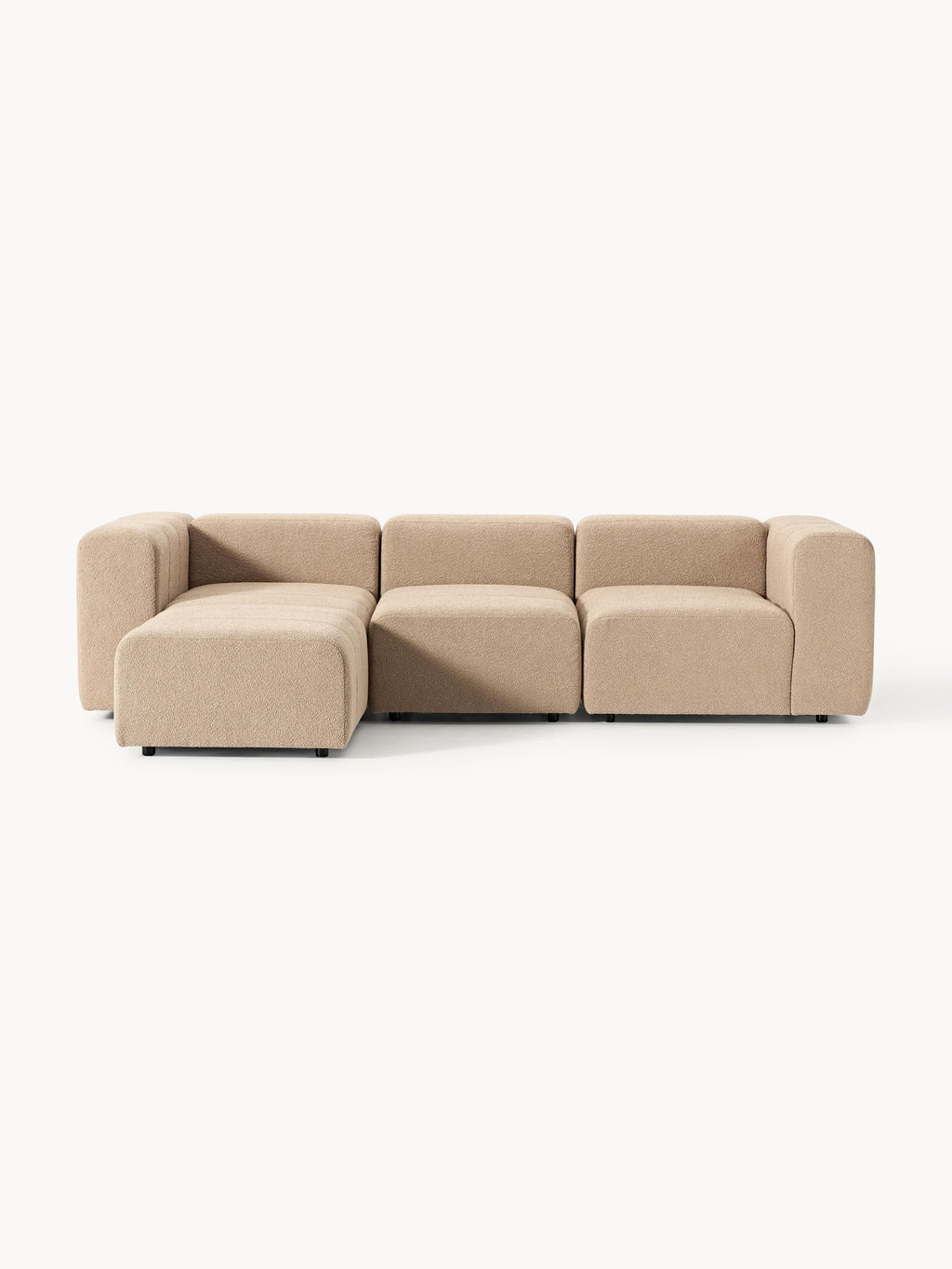 Galeriebild 1 - Modulares Bouclé-Sofa Lena (4-Sitzer) mit Hocker (links/rechts)
