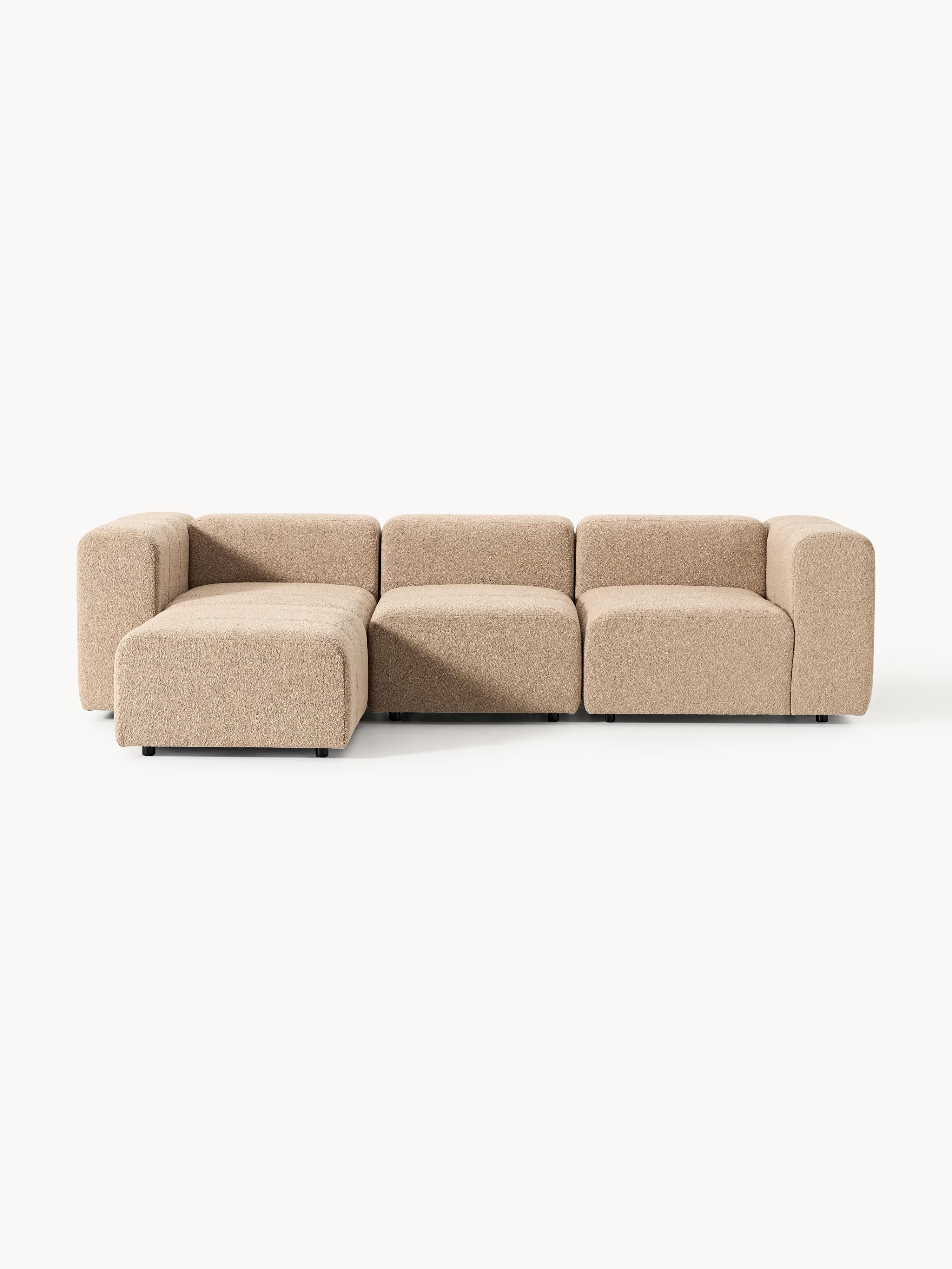 Galeriebild 1 - Modulares Bouclé-Sofa Lena (4-Sitzer) mit Hocker (links/rechts)