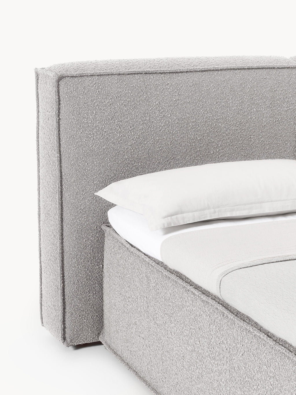 Bouclé-Boxspringbett Lennon