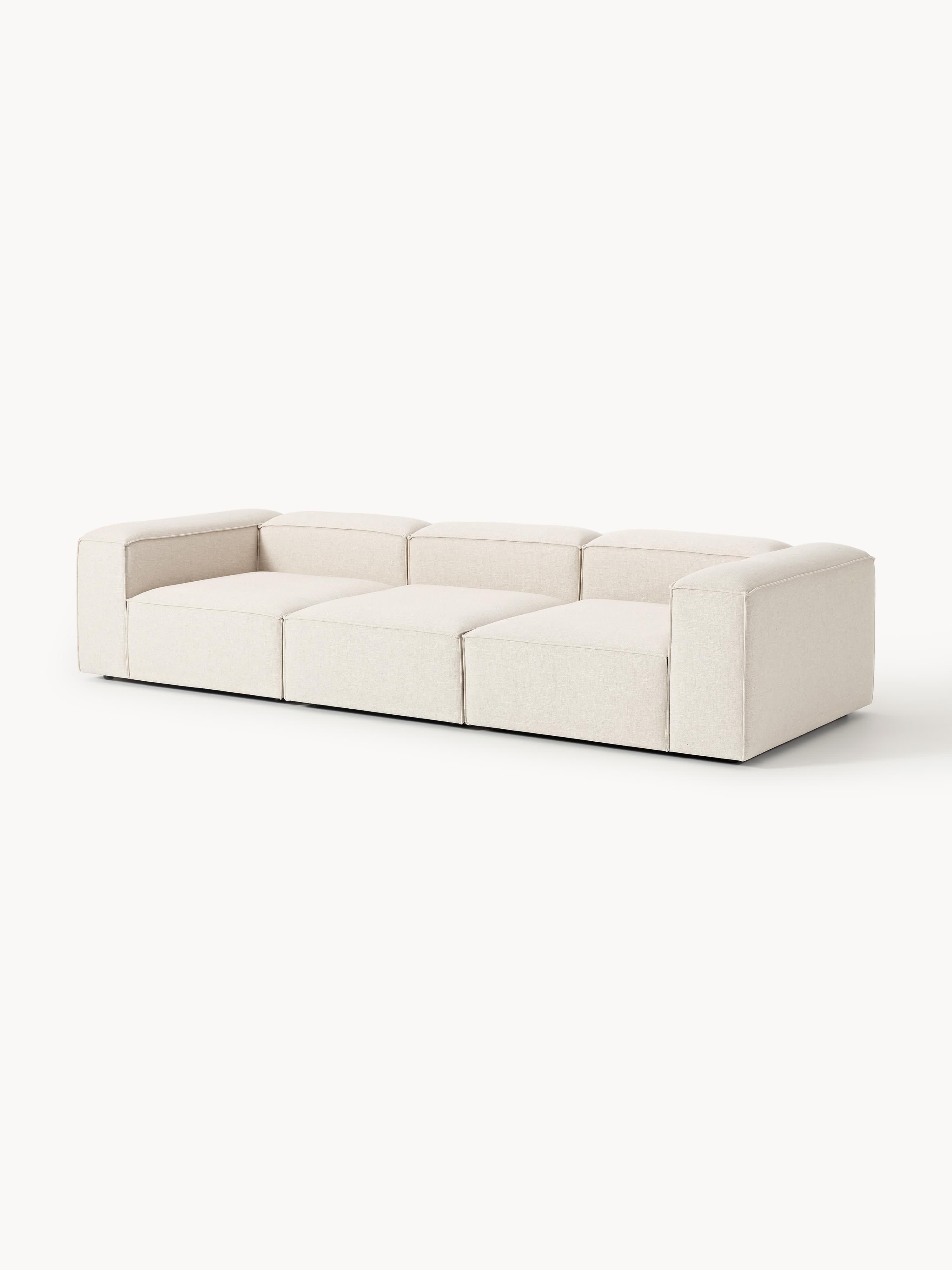 Modulares Sofa Lennon (4-Sitzer) aus Leinen-Mix