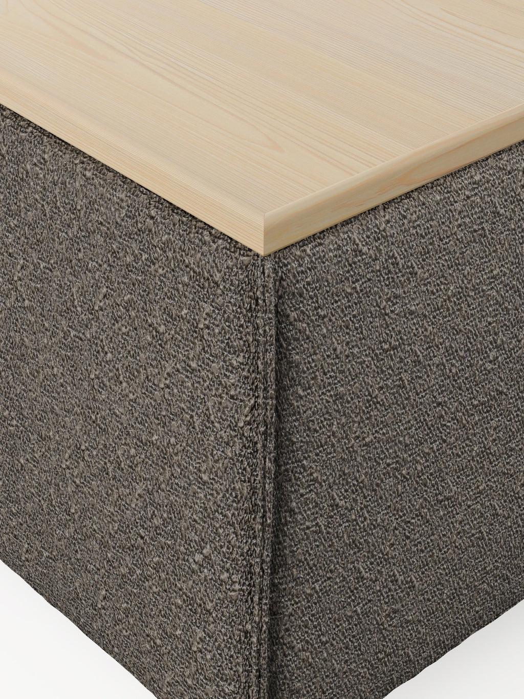 Sofa-Hocker Lennon aus Bouclé mit Stauraum