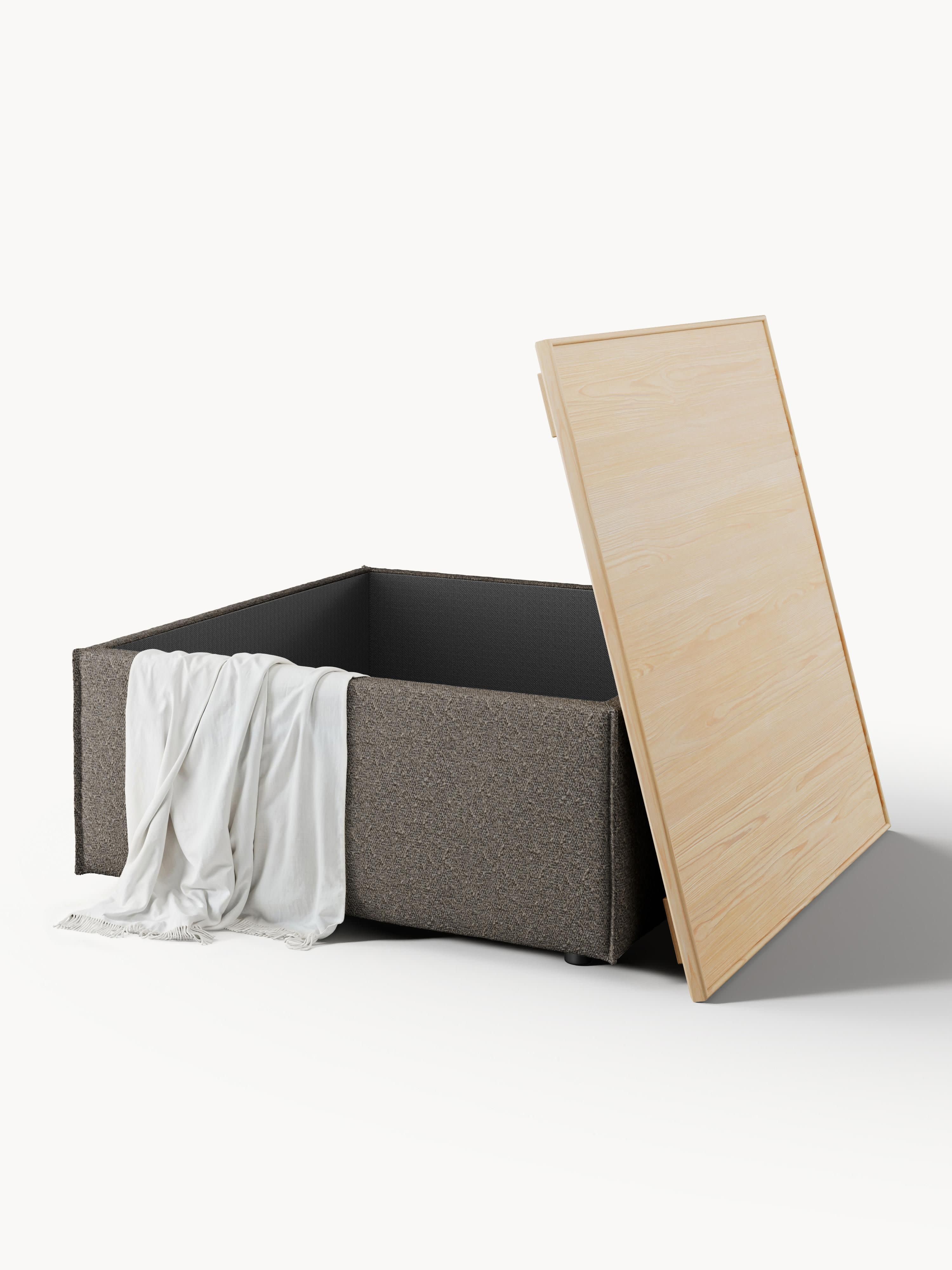 Sofa-Hocker Lennon aus Bouclé mit Stauraum