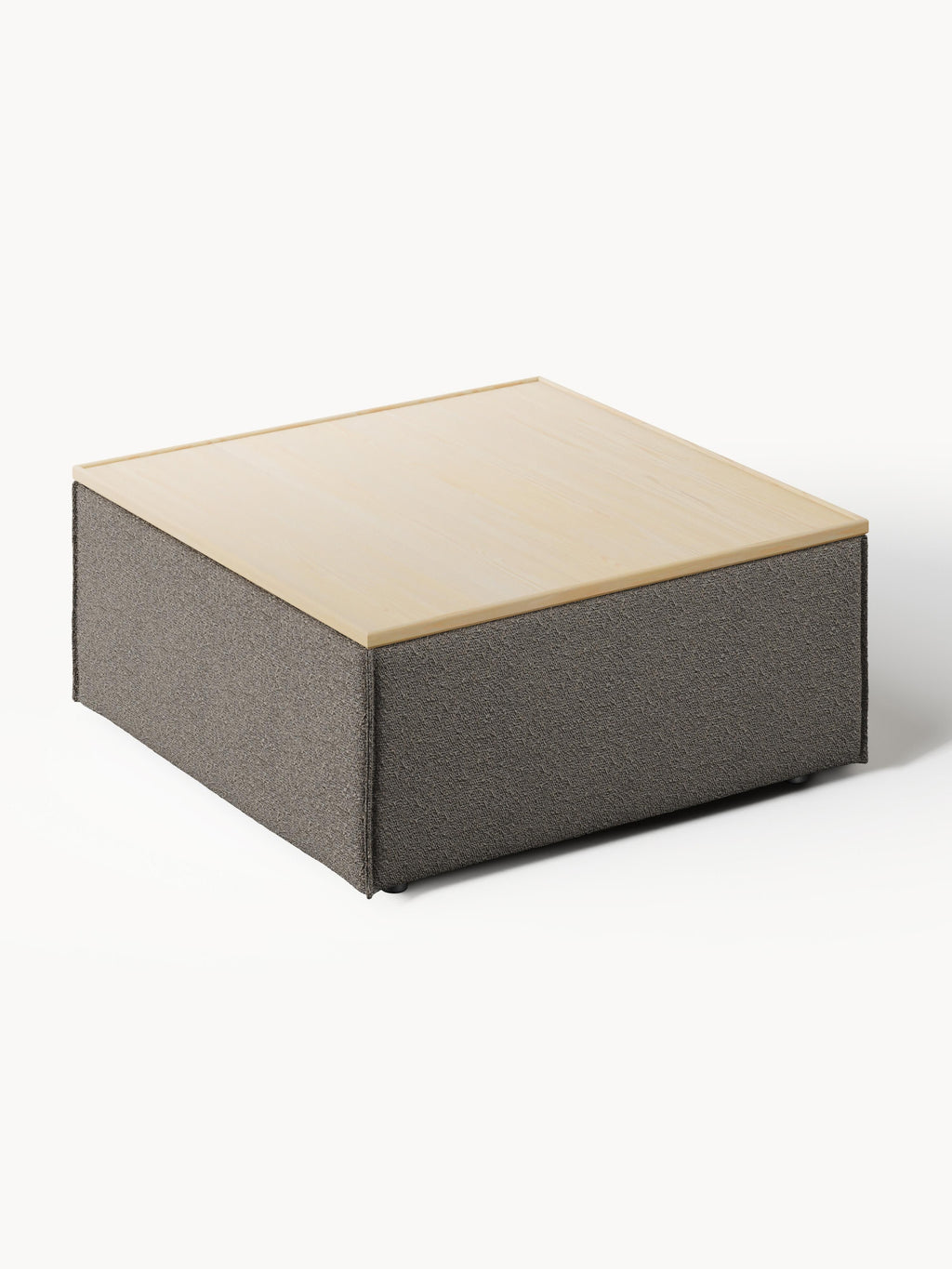 Sofa-Hocker Lennon aus Bouclé mit Stauraum
