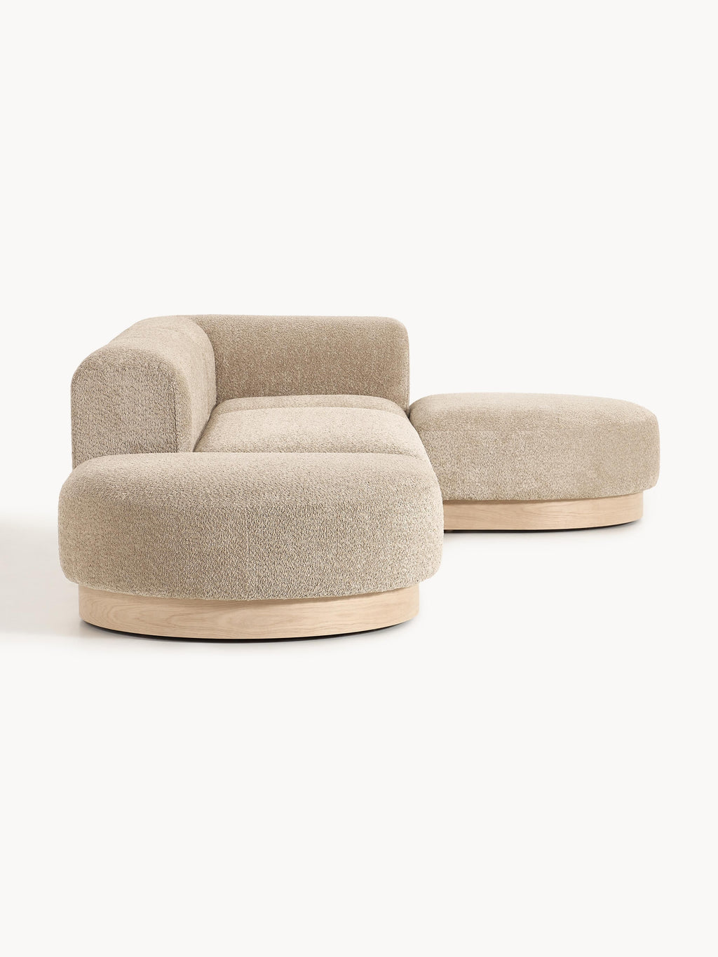 Modulares Ecksofa Natalie aus Teddy-Bouclé