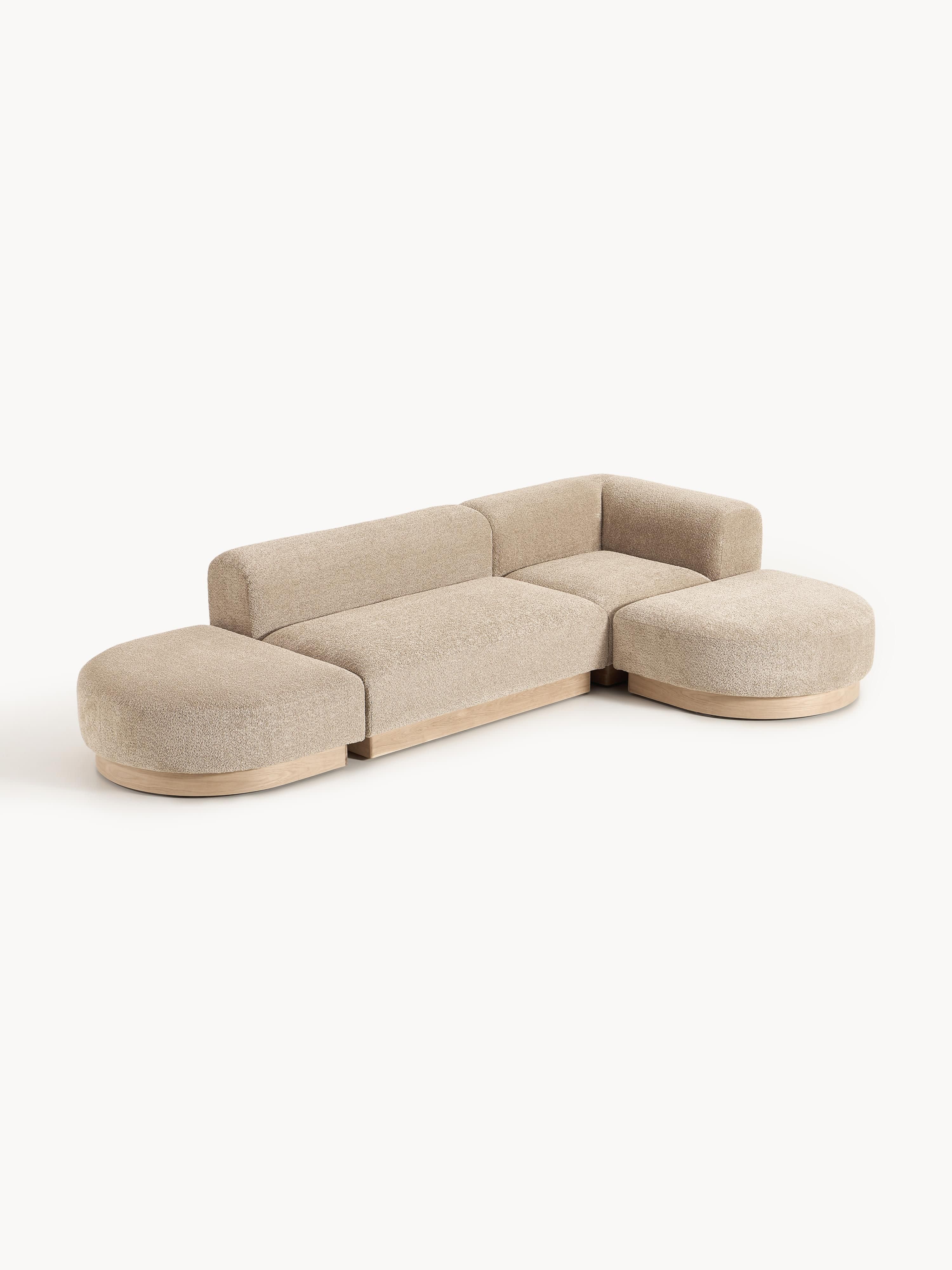Modulares Ecksofa Natalie aus Teddy-Bouclé