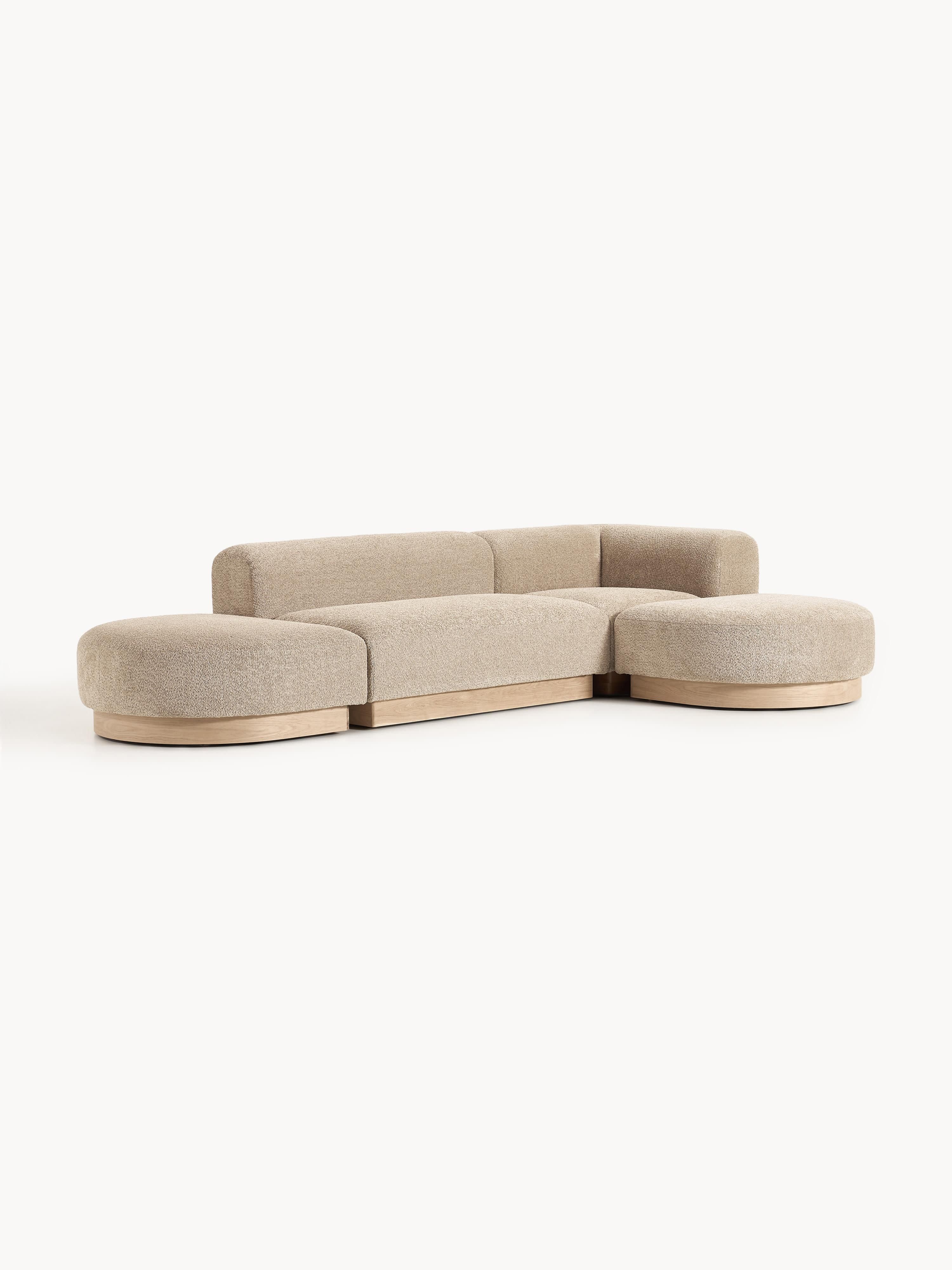 Modulares Ecksofa Natalie aus Teddy-Bouclé