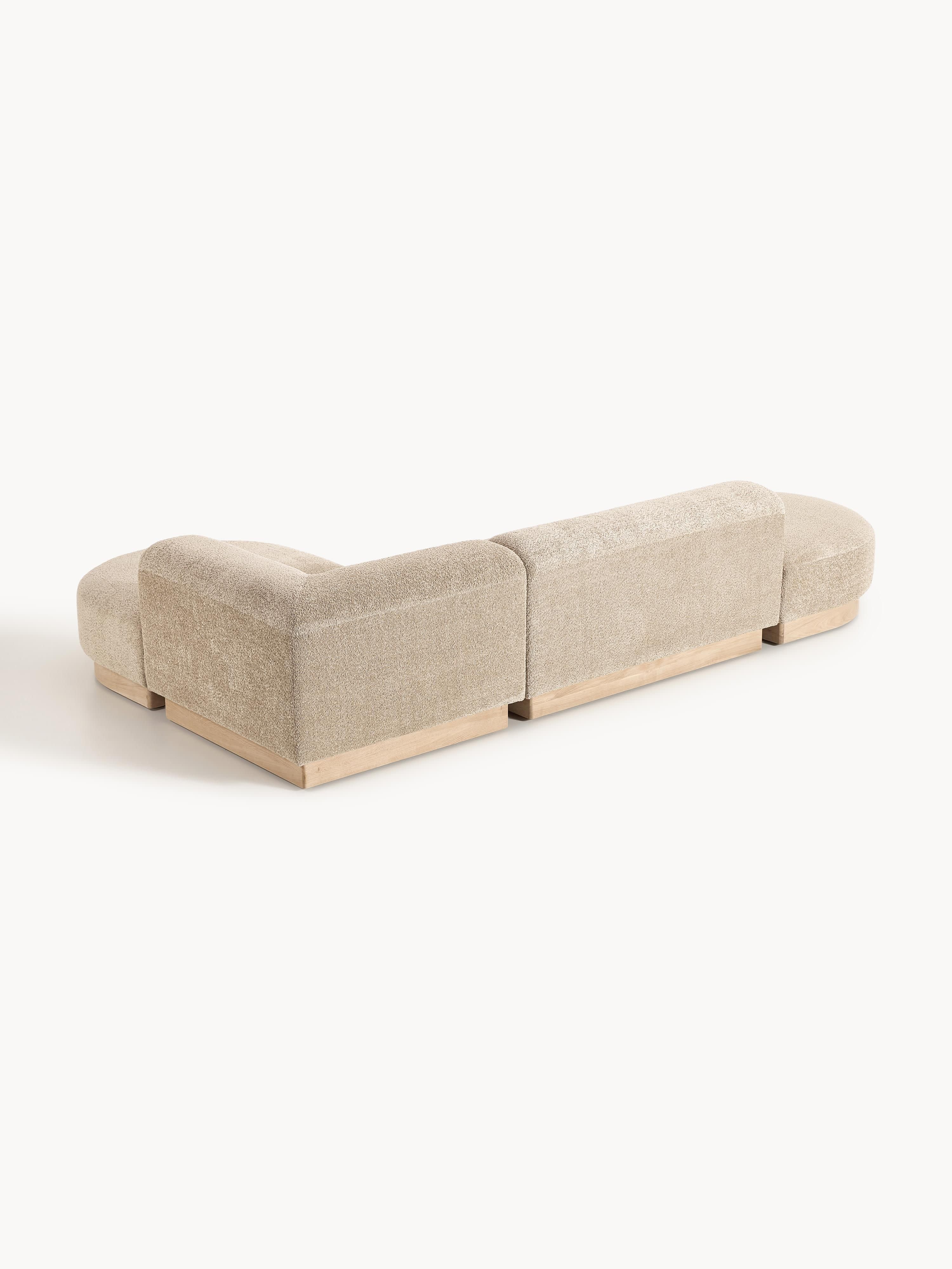 Modulares Ecksofa Natalie aus Teddy-Bouclé