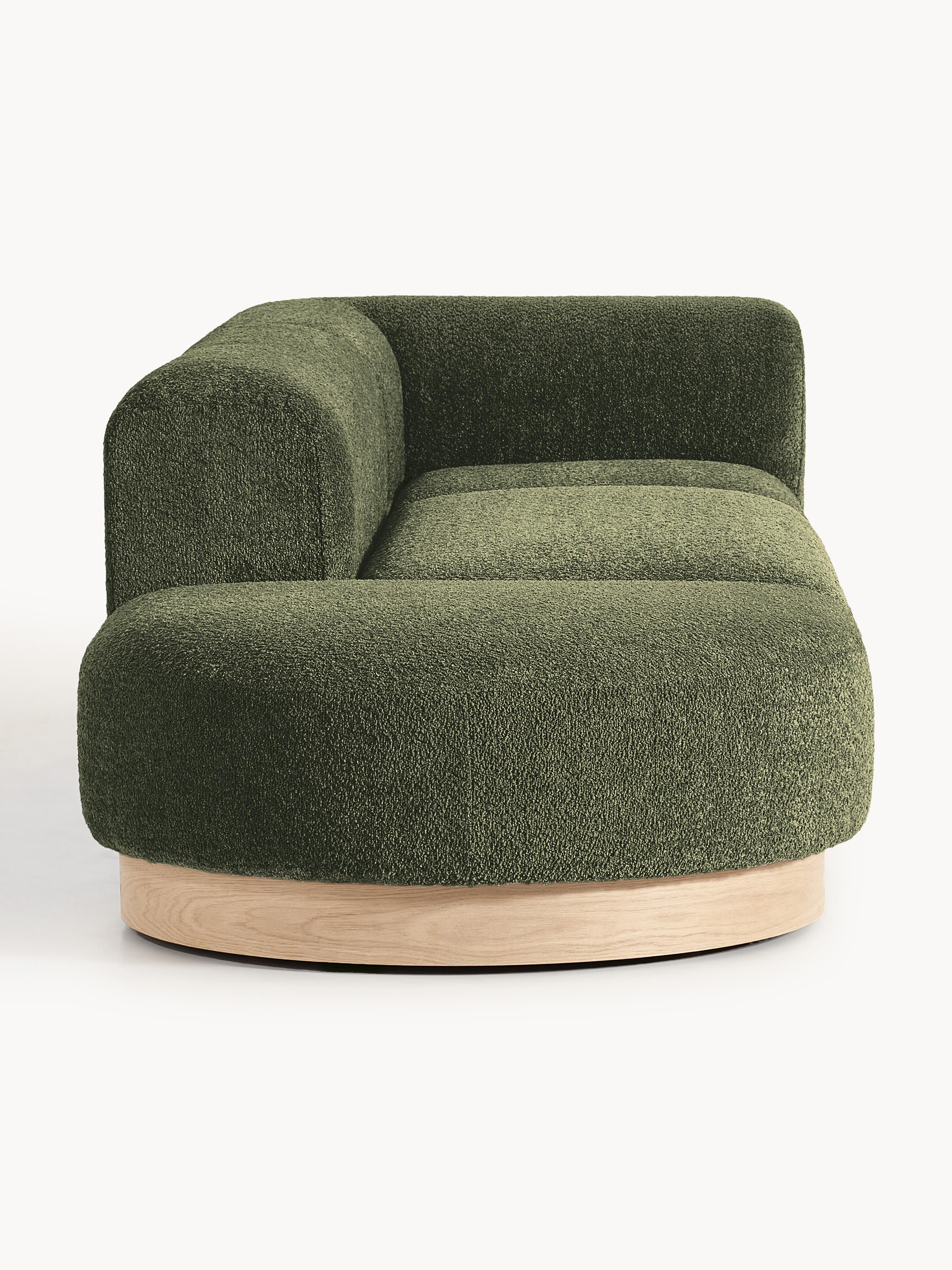 Modulare Ottomane Natalie aus Teddy-Bouclé mit Hocker (links/rechts)