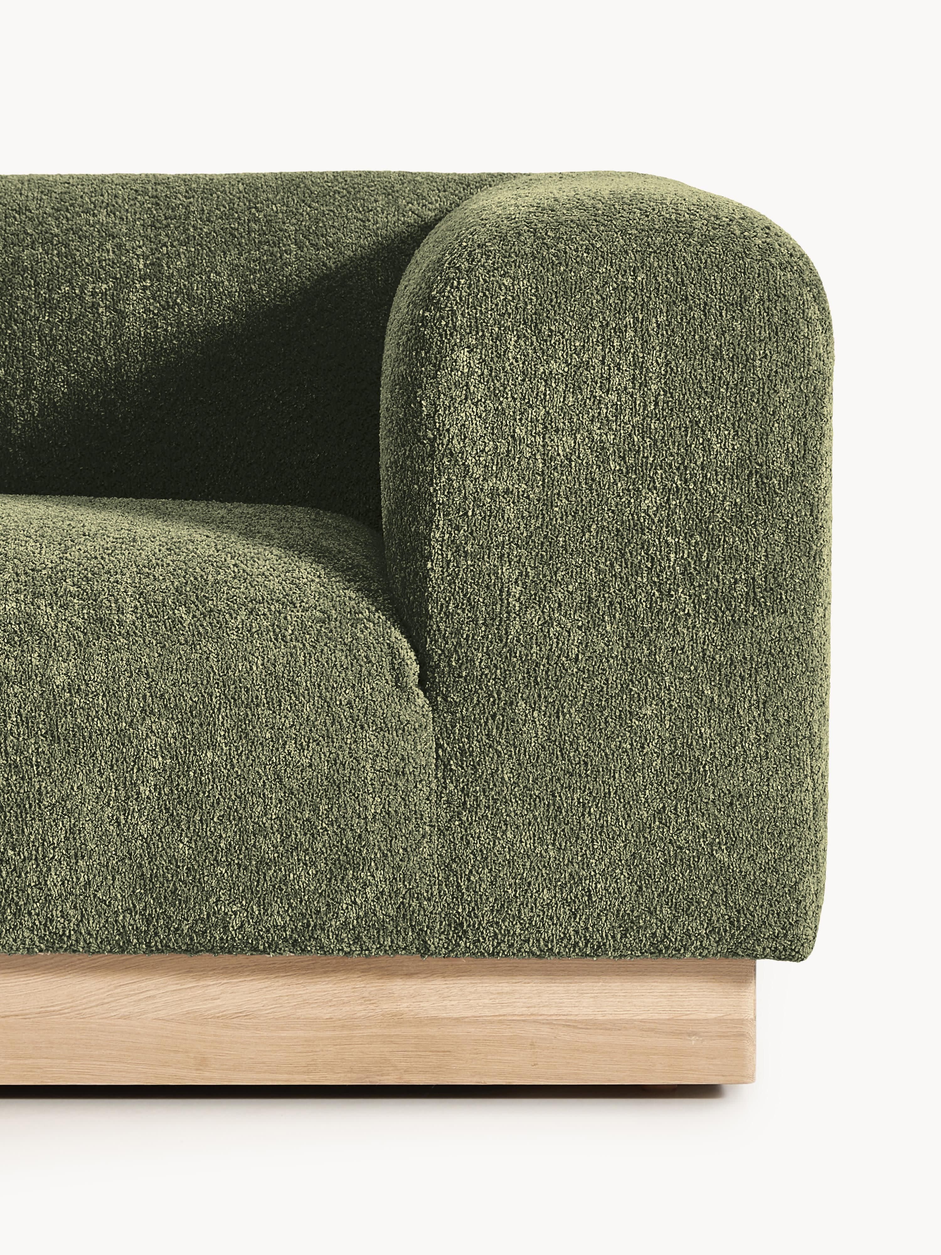 Modulare Ottomane Natalie aus Teddy-Bouclé mit Hocker (links/rechts)