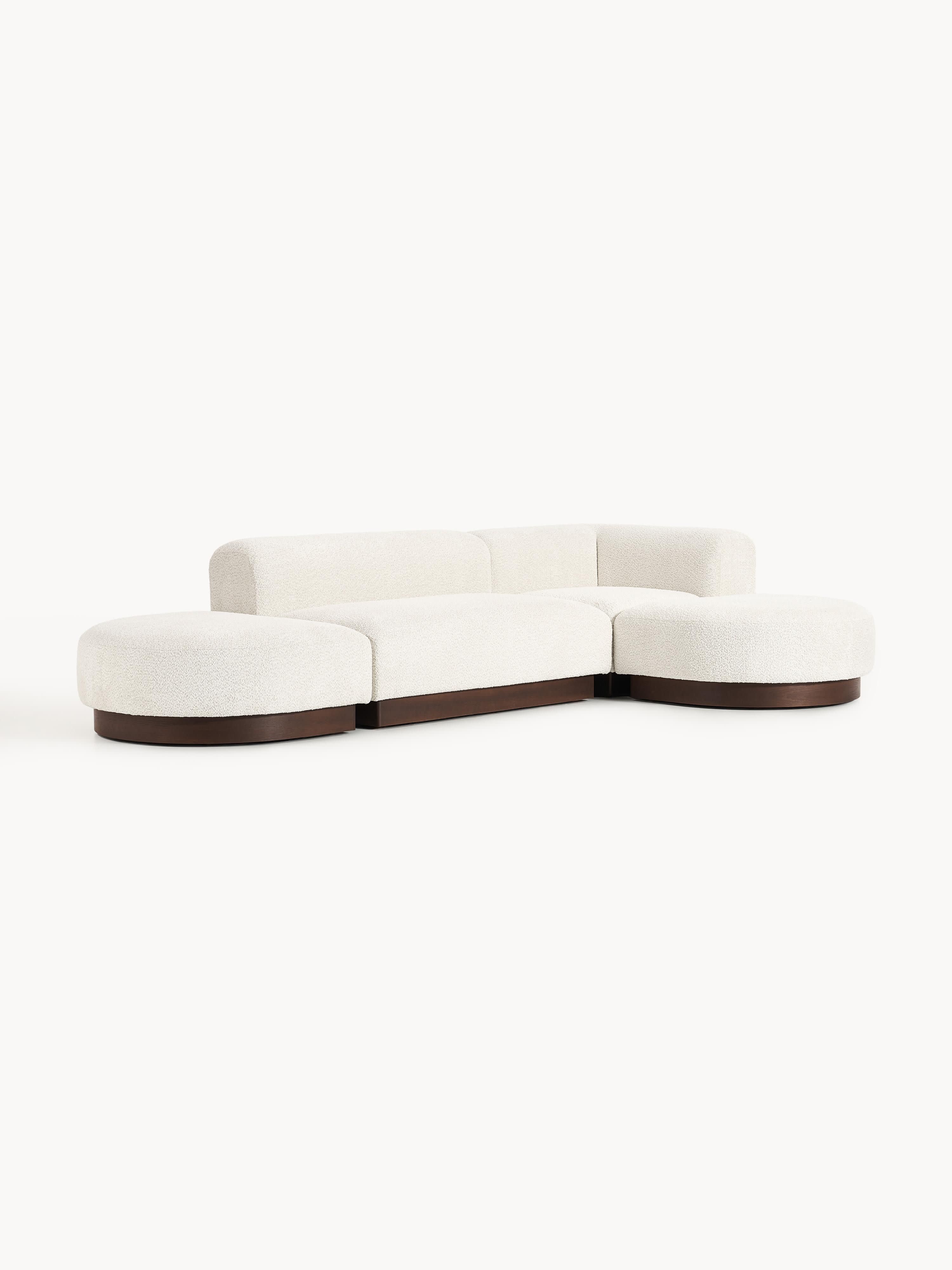 Modulares Ecksofa Natalie aus Teddy-Bouclé